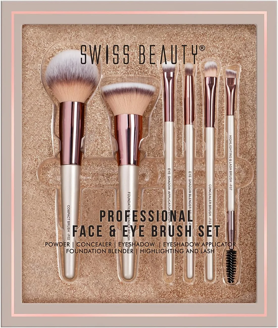 ست برس حرفه ای صورت و چشم سوییس بیوتی