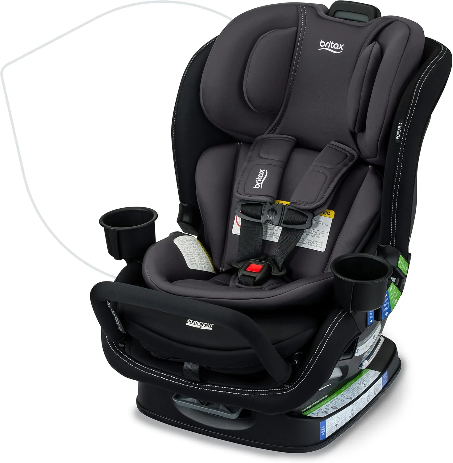 صندلی خودروی تبدیلشونده Britax Poplar S، صندلی خودروی 2 در 1 با طراحی باریک 17 اینچی، فناوری ClickTight، رنگ Stone Onyx صندلی خودروی تبدیلشونده Britax Poplar S، صندلی خودروی 2 در 1 با طراحی باریک 17 اینچی، فناوری ClickTight، رنگ Stone Onyx