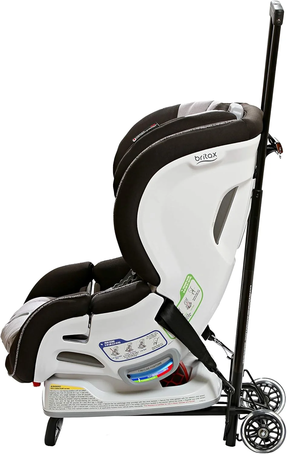 چرخ حمل صندلی خودرو Britax | دسته قابل تنظیم + تاشو جمع و جور + مناسب برای محفظه بالای سر هواپیما، مشکی، 42x13.5x5.5 اینچ (بسته 1 عددی) چرخ حمل صندلی خودرو Britax | دسته قابل تنظیم + تاشو جمع و جور + مناسب برای محفظه بالای سر هواپیما، مشکی، 42x13.5x5.5 اینچ (بسته 1 عددی)