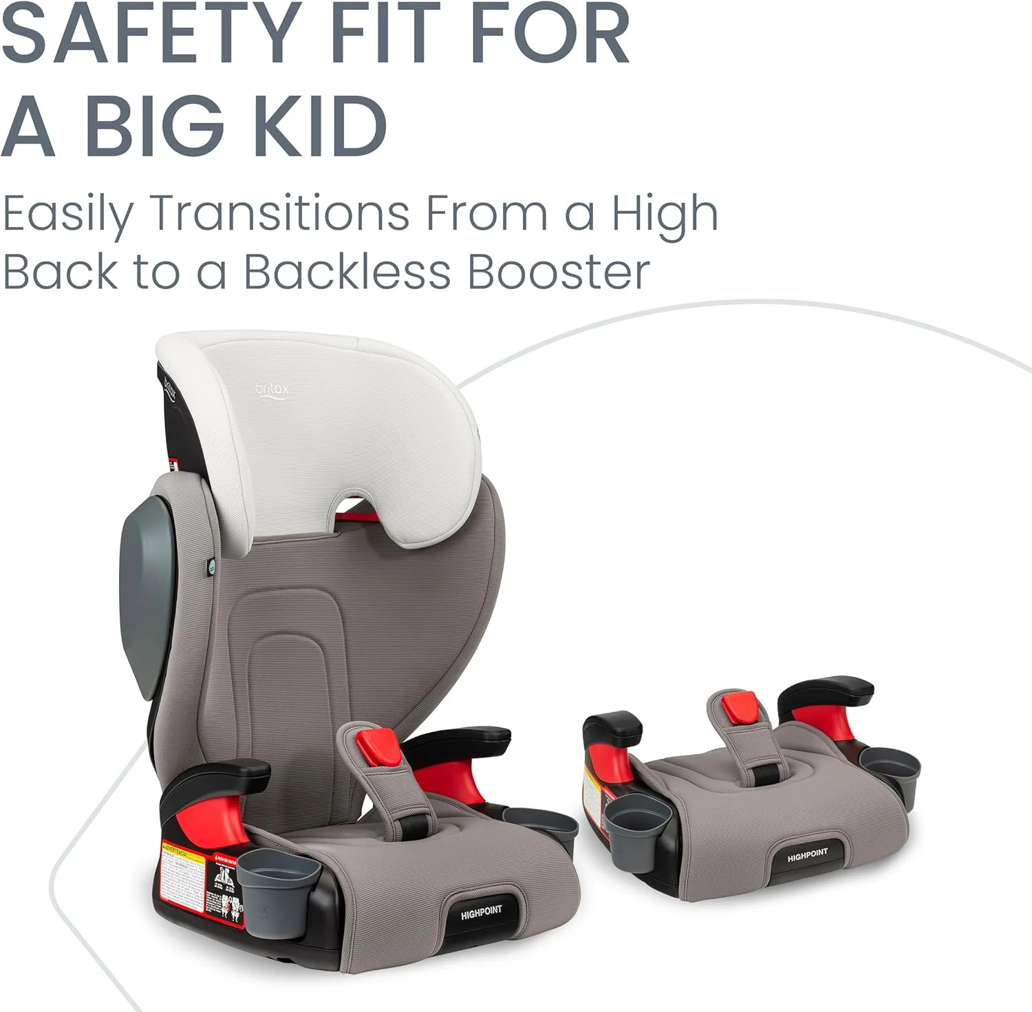 صندلی بوستر بدون پشتی کمربندی Britax Highpoint، SafeWash Gray Ombre صندلی بوستر بدون پشتی کمربندی Britax Highpoint، SafeWash Gray Ombre