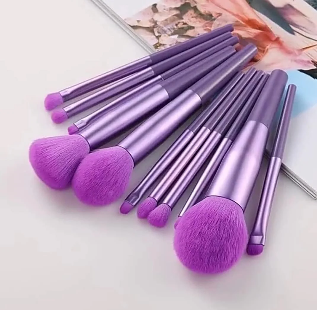 ست برس آرایشی 11 عددی موی طبیعی استانهاب، برس های حرفه ای برای کرم پودر، پودر، کانتور، سایه چشم، هایلایتر، کانسیلر و ابزار آرایشی (بسته 11 عددی)