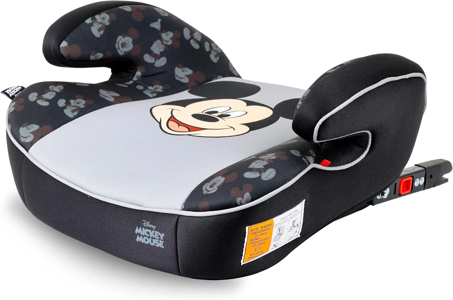 صندلی بوستر کودک دیزنی میکی موس با دسته و نصب ایزوفیکس...مناسب برای همه خودروها...پایه پهن و نرم مناسب برای کودکان 4 تا 12 سال گروه 2/3 محصول رسمی دیزنی، چند رنگ