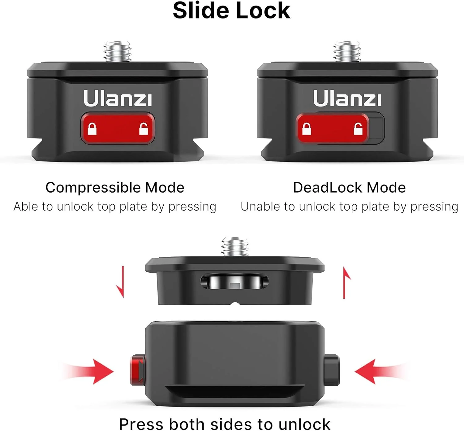پایه اتصال سریع ULANZI مدل Claw، نسخه ارتقا یافته، آداپتور اتصال دوربین QR سه پایه مناسب برای سه پایه (فقط پایه اتصال)