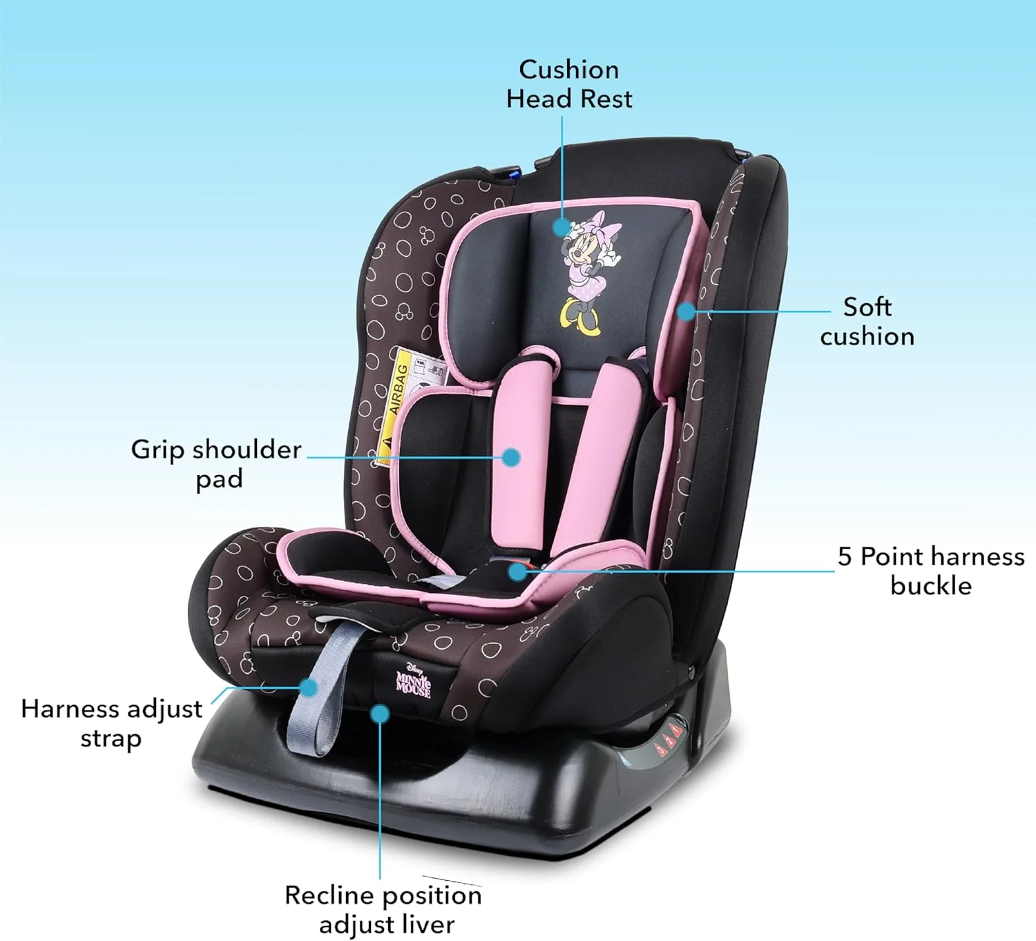 صندلی ماشین کودک دیزنی مینی موس 3 در 1، دارای 4 حالت تنظیم زاویه خواب، مناسب از 0 ماهگی تا 6 سالگی، گروه 0+/1/2، تا 25 کیلوگرم، محصول رسمی دیزنی، چند رنگ صندلی ماشین کودک دیزنی مینی موس 3 در 1، دارای 4 حالت تنظیم زاویه خواب، مناسب از 0 ماهگی تا 6 سالگی، گروه 0+/1/2، تا 25 کیلوگرم، محصول رسمی دیزنی، چند رنگ