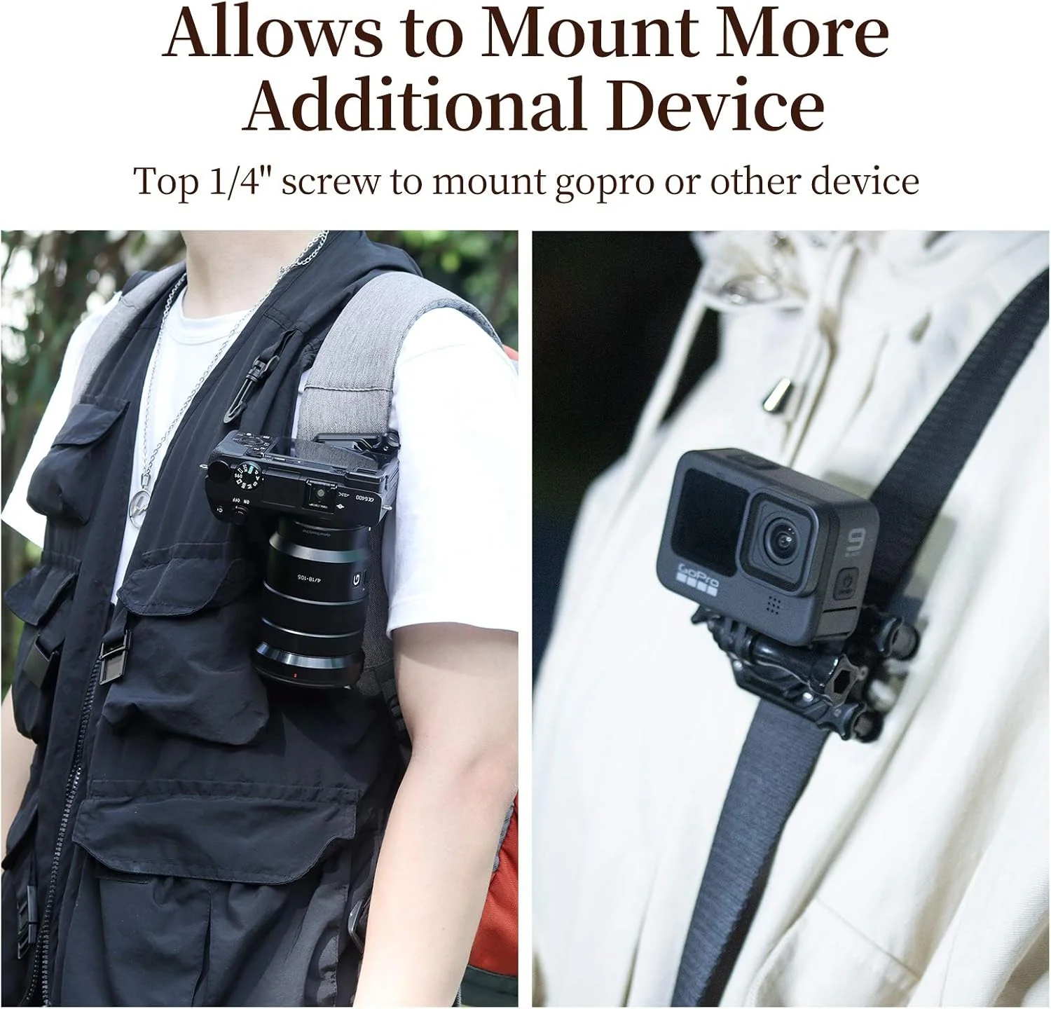 گیره بند کوله پشتی با رهاسازی سریع Ulanzi Falcam F38، شکاف جهانی Arca-Swiss، پیچ رزوه ای 1/4 3/8، تعویض سریع بین گیره بند کوله پشتی و لغزنده تثبیت کننده گیمبال سه پایه برای مسافرت و پیاده روی