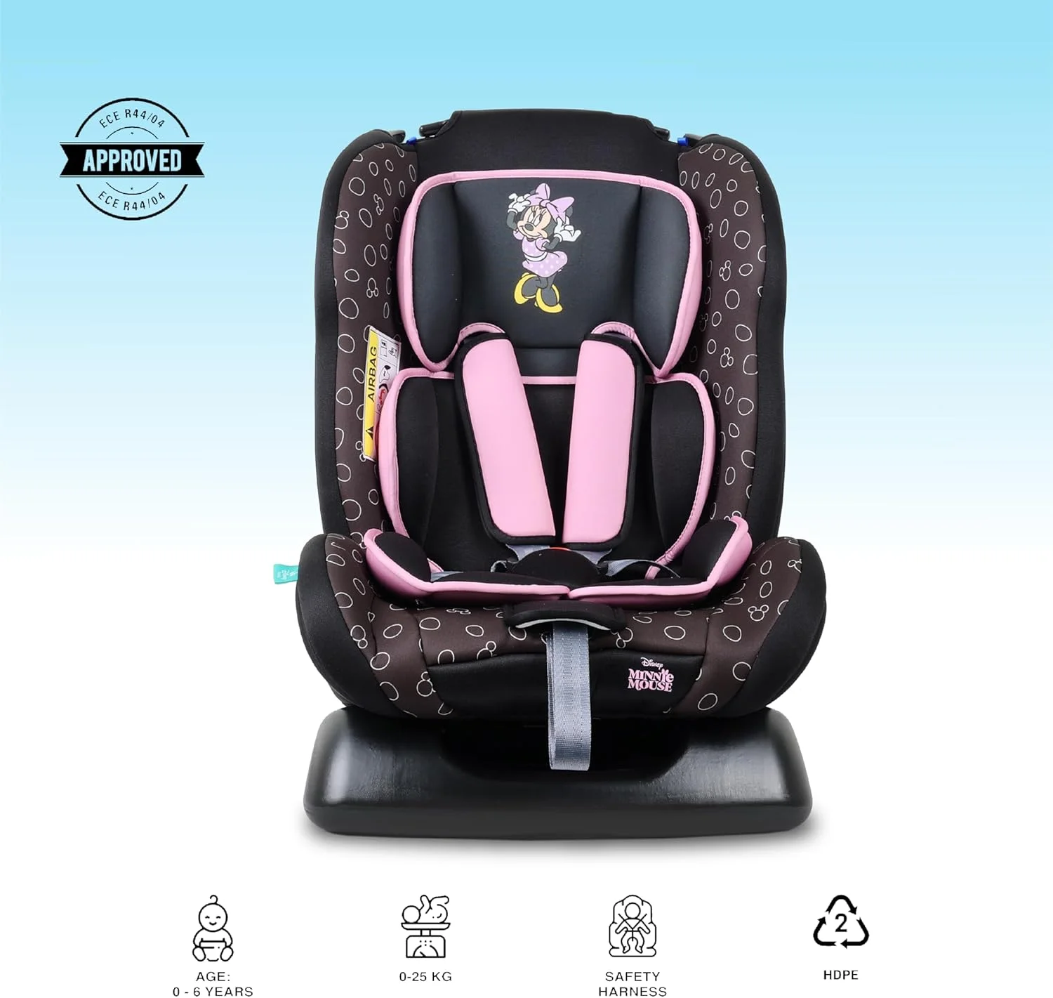 صندلی ماشین کودک دیزنی مینی موس 3 در 1، دارای 4 حالت تنظیم زاویه خواب، مناسب از 0 ماهگی تا 6 سالگی، گروه 0+/1/2، تا 25 کیلوگرم، محصول رسمی دیزنی، چند رنگ صندلی ماشین کودک دیزنی مینی موس 3 در 1، دارای 4 حالت تنظیم زاویه خواب، مناسب از 0 ماهگی تا 6 سالگی، گروه 0+/1/2، تا 25 کیلوگرم، محصول رسمی دیزنی، چند رنگ