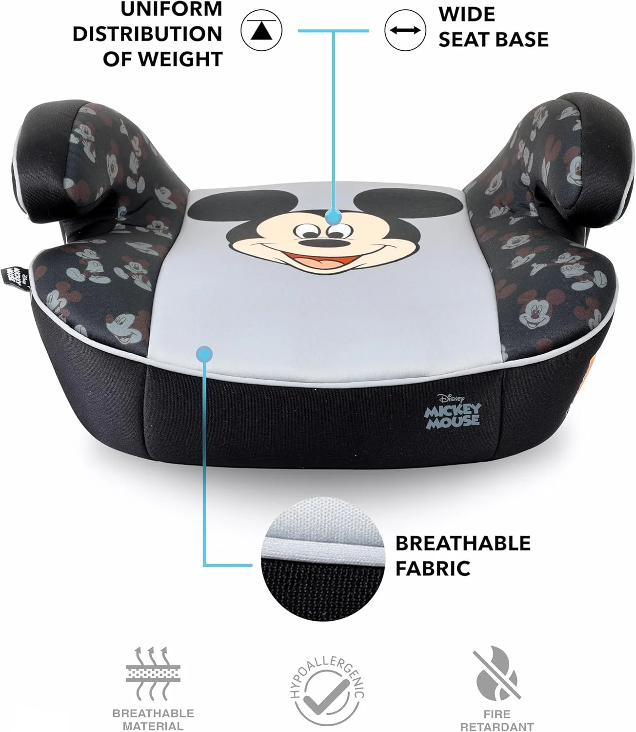 صندلی بوستر کودک دیزنی میکی موس با دسته و نصب ایزوفیکس...مناسب برای همه خودروها...پایه پهن و نرم مناسب برای کودکان 4 تا 12 سال گروه 2/3 محصول رسمی دیزنی، چند رنگ صندلی بوستر کودک دیزنی میکی موس با دسته و نصب ایزوفیکس...مناسب برای همه خودروها...پایه پهن و نرم مناسب برای کودکان 4 تا 12 سال گروه 2/3 محصول رسمی دیزنی، چند رنگ