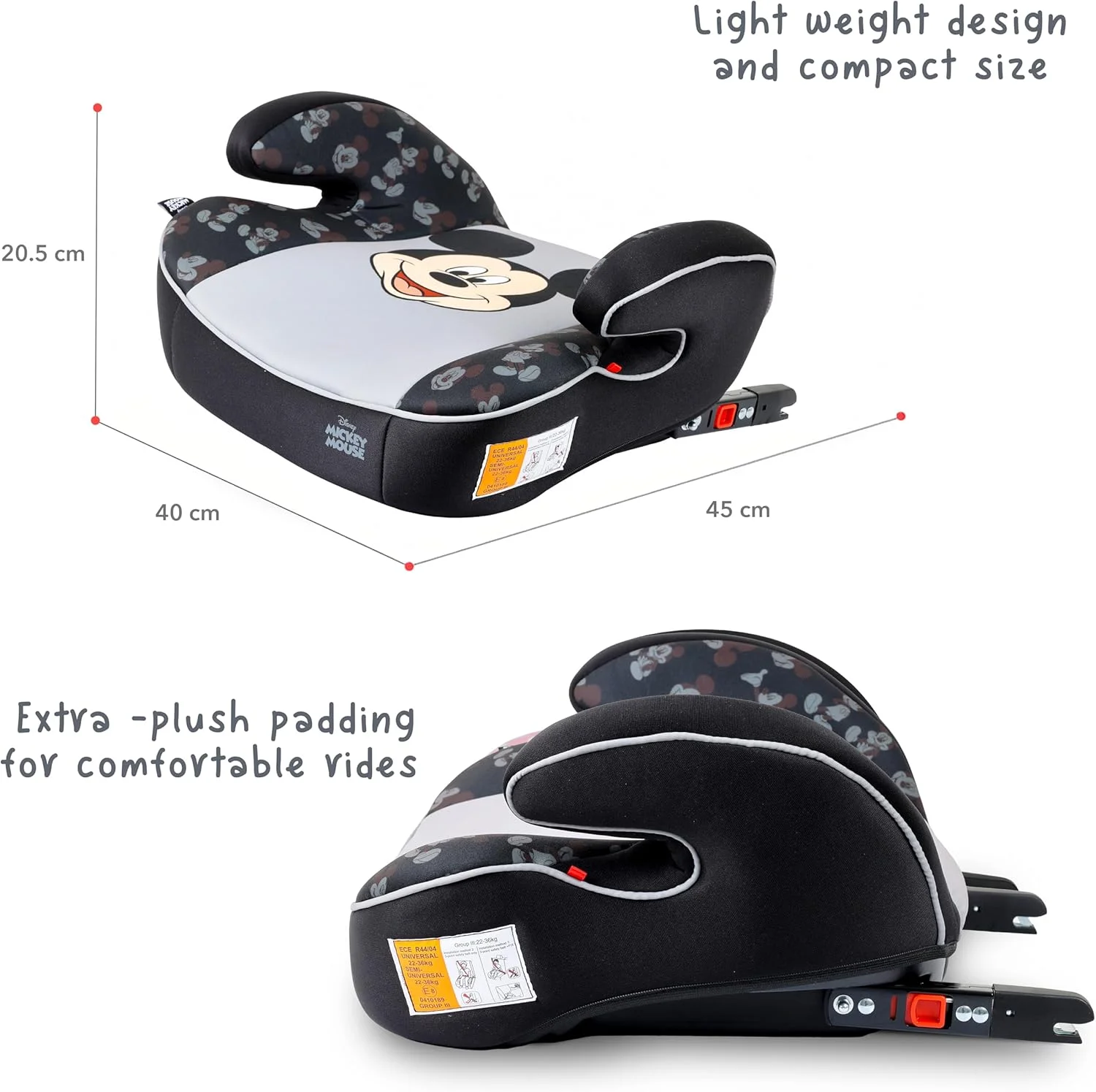 صندلی بوستر کودک دیزنی میکی موس با دسته و نصب ایزوفیکس...مناسب برای همه خودروها...پایه پهن و نرم مناسب برای کودکان 4 تا 12 سال گروه 2/3 محصول رسمی دیزنی، چند رنگ صندلی بوستر کودک دیزنی میکی موس با دسته و نصب ایزوفیکس...مناسب برای همه خودروها...پایه پهن و نرم مناسب برای کودکان 4 تا 12 سال گروه 2/3 محصول رسمی دیزنی، چند رنگ