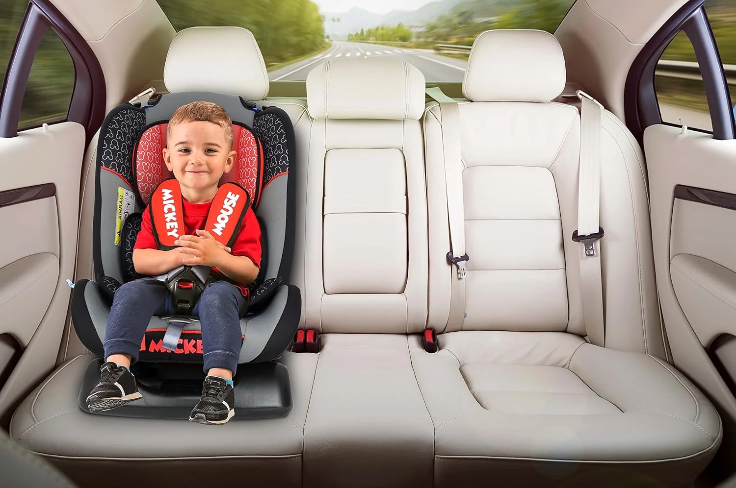 صندلی ماشین کودک دیزنی میکی موس Trucare FZC، 3 در 1، دارای 4 حالت تنظیم زاویه خواب، مناسب از 0 ماهگی تا 6 سالگی، گروه 0+/1/2، تا 25 کیلوگرم، چند رنگ