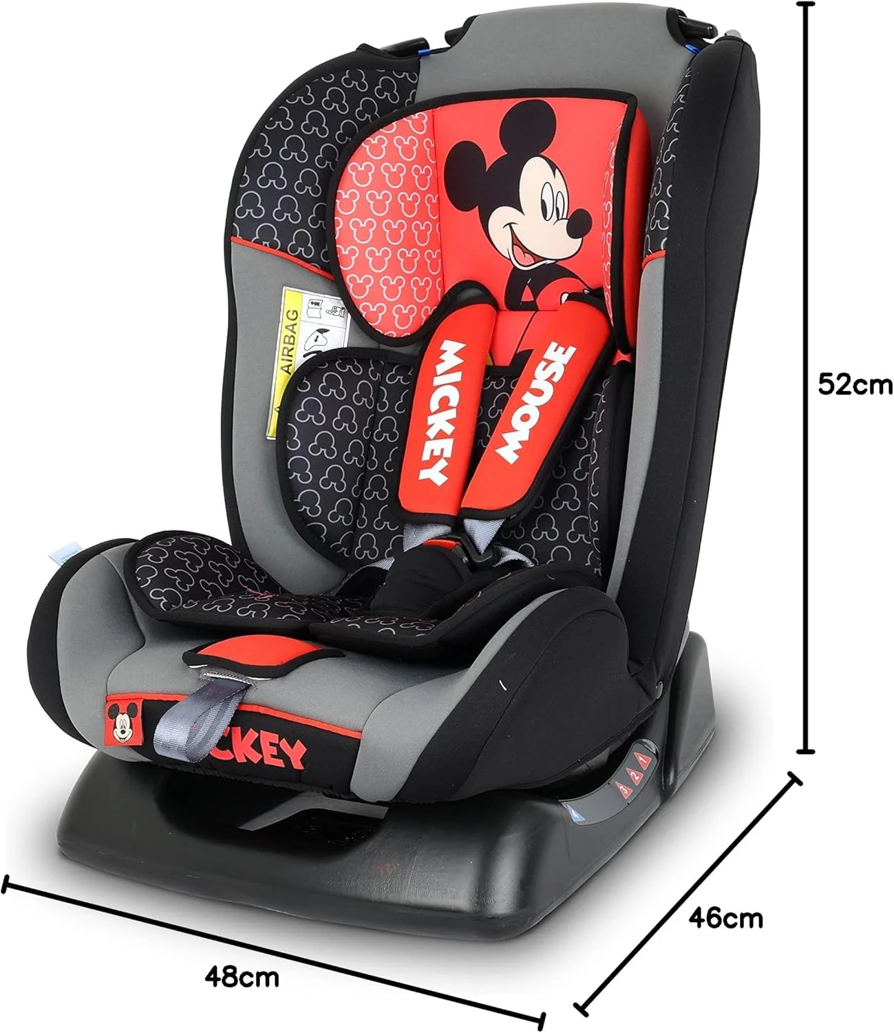 صندلی ماشین کودک دیزنی میکی موس Trucare FZC، 3 در 1، دارای 4 حالت تنظیم زاویه خواب، مناسب از 0 ماهگی تا 6 سالگی، گروه 0+/1/2، تا 25 کیلوگرم، چند رنگ