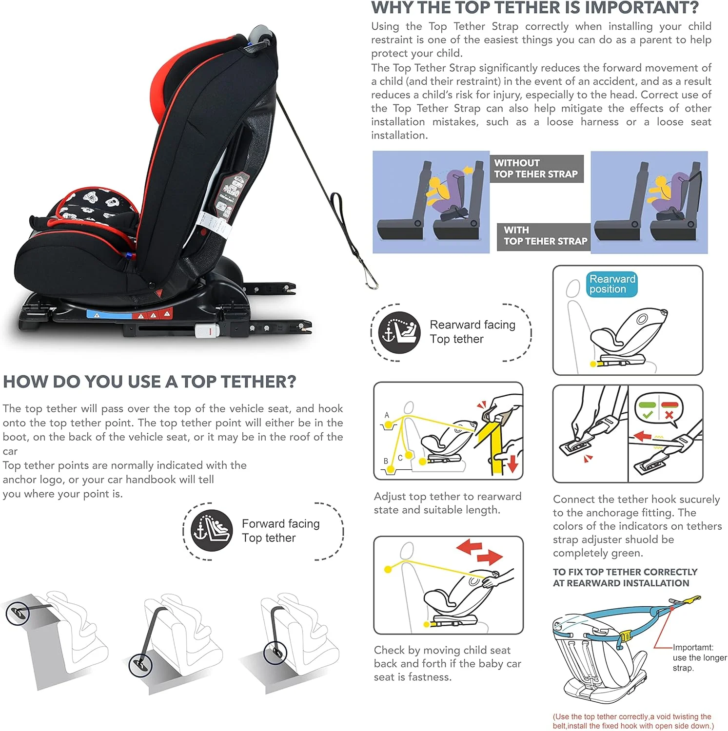 صندلی ماشین کودک دیزنی میکی موس 4 در 1 - دارای 4 حالت تنظیم زاویه خواب - دارای ISOFIX برای ثبات - مناسب از 0 ماهگی تا 12 سالگی (گروه 0+/1/2/3)، تا 36 کیلوگرم (محصول رسمی دیزنی)