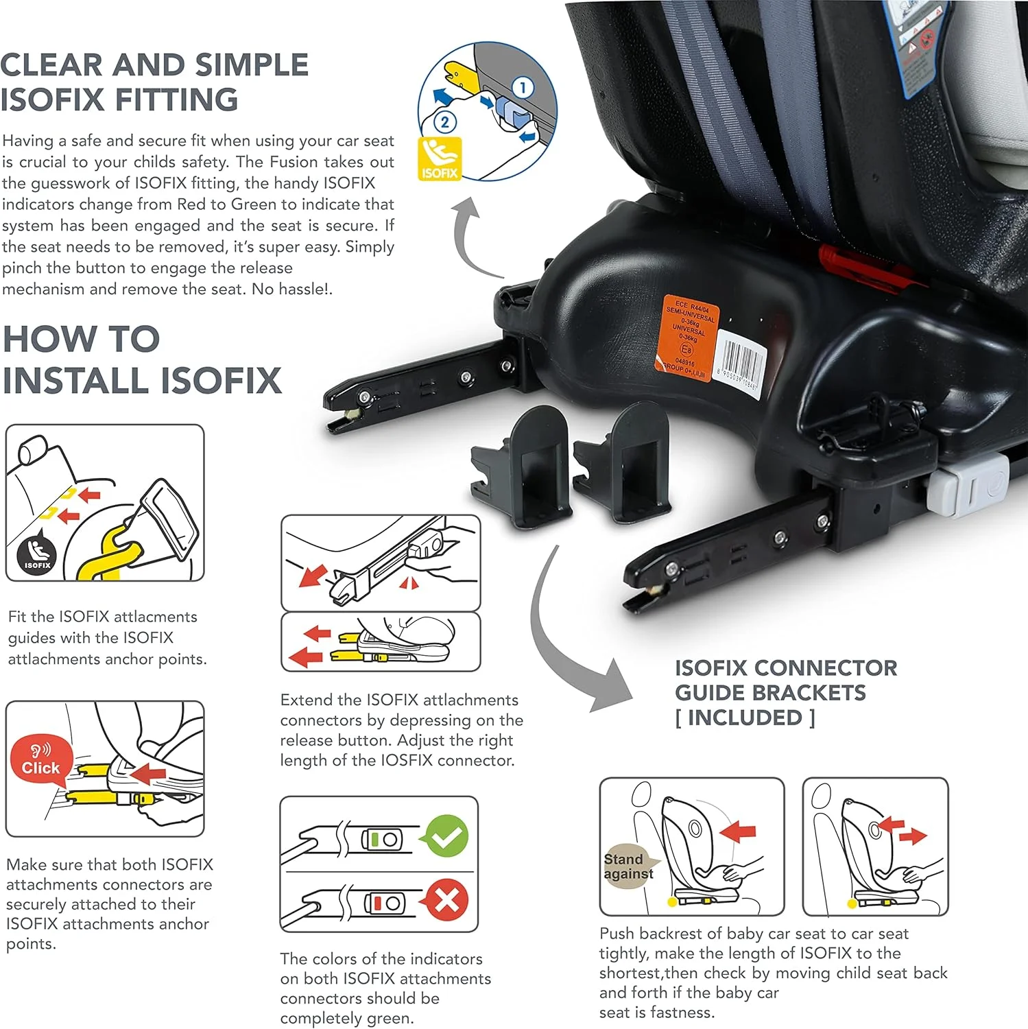صندلی ماشین کودک دیزنی میکی موس 4 در 1 - دارای 4 حالت تنظیم زاویه خواب - دارای ISOFIX برای ثبات - مناسب از 0 ماهگی تا 12 سالگی (گروه 0+/1/2/3)، تا 36 کیلوگرم (محصول رسمی دیزنی)