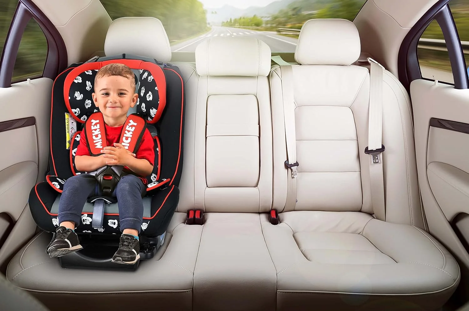 صندلی ماشین کودک دیزنی میکی موس 4 در 1 - دارای 4 حالت تنظیم زاویه خواب - دارای ISOFIX برای ثبات - مناسب از 0 ماهگی تا 12 سالگی (گروه 0+/1/2/3)، تا 36 کیلوگرم (محصول رسمی دیزنی)