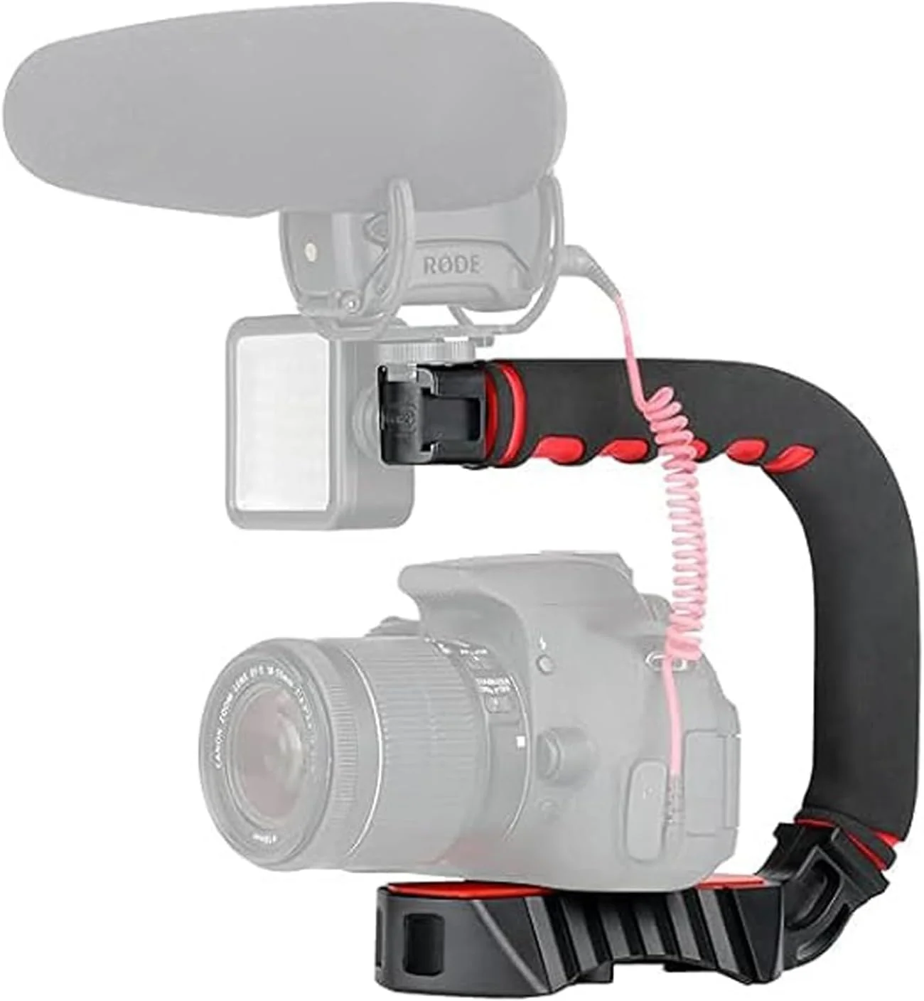 ULANZI U-Grip Pro Handheld Video Rig Steadicam with Triple Cold Shoe, Stabilizing Handle Grip Compatible for iPhone Xs 8 7plus GoPro 7 6 5 Canon NikonSony DSLR Cameras