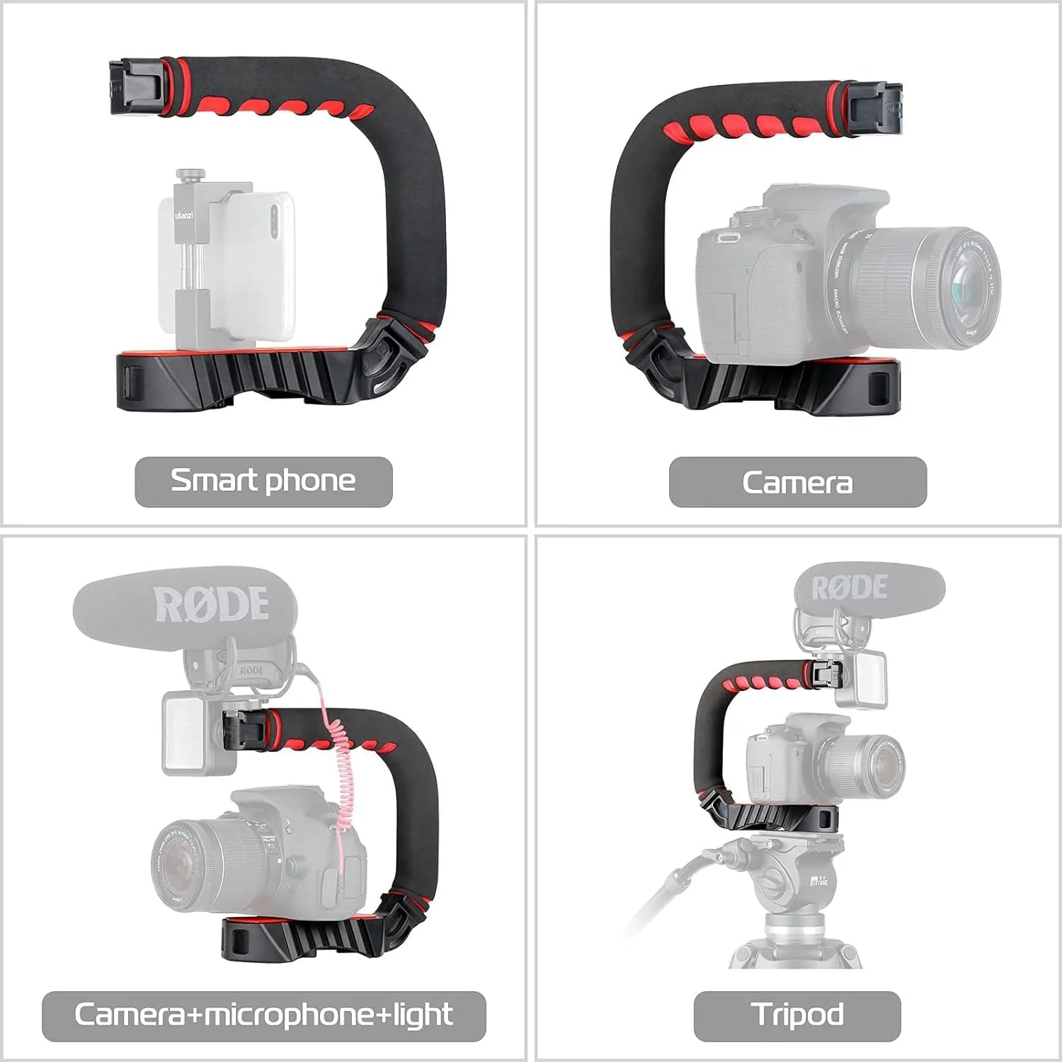 ULANZI U-Grip Pro Handheld Video Rig Steadicam with Triple Cold Shoe, Stabilizing Handle Grip Compatible for iPhone Xs 8 7plus GoPro 7 6 5 Canon NikonSony DSLR Cameras ULANZI U-Grip Pro Handheld Video Rig Steadicam with Triple Cold Shoe, Stabilizing Handle Grip Compatible for iPhone Xs 8 7plus GoPro 7 6 5 Canon NikonSony DSLR Cameras