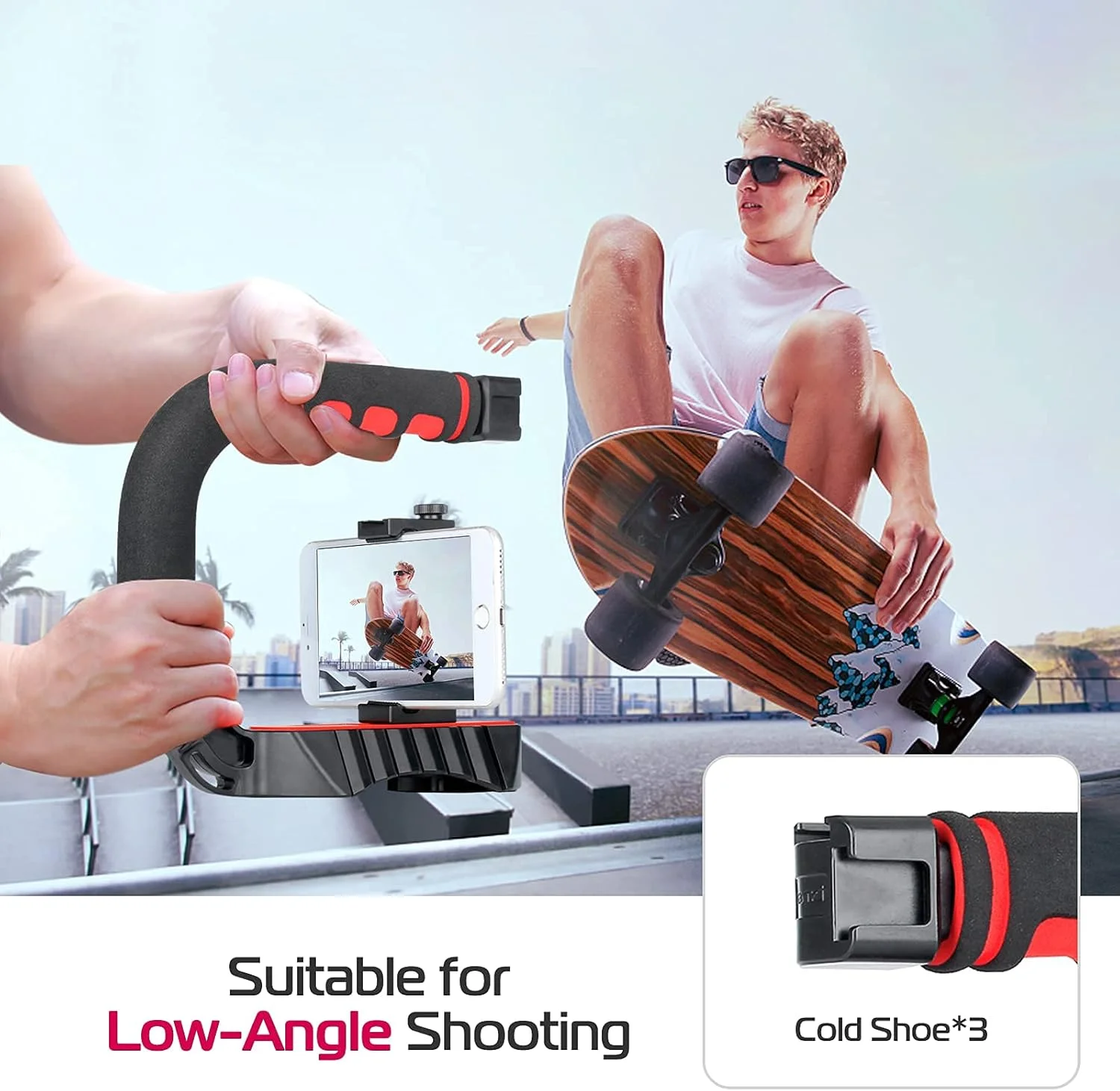 ULANZI U-Grip Pro Handheld Video Rig Steadicam with Triple Cold Shoe, Stabilizing Handle Grip Compatible for iPhone Xs 8 7plus GoPro 7 6 5 Canon NikonSony DSLR Cameras ULANZI U-Grip Pro Handheld Video Rig Steadicam with Triple Cold Shoe, Stabilizing Handle Grip Compatible for iPhone Xs 8 7plus GoPro 7 6 5 Canon NikonSony DSLR Cameras