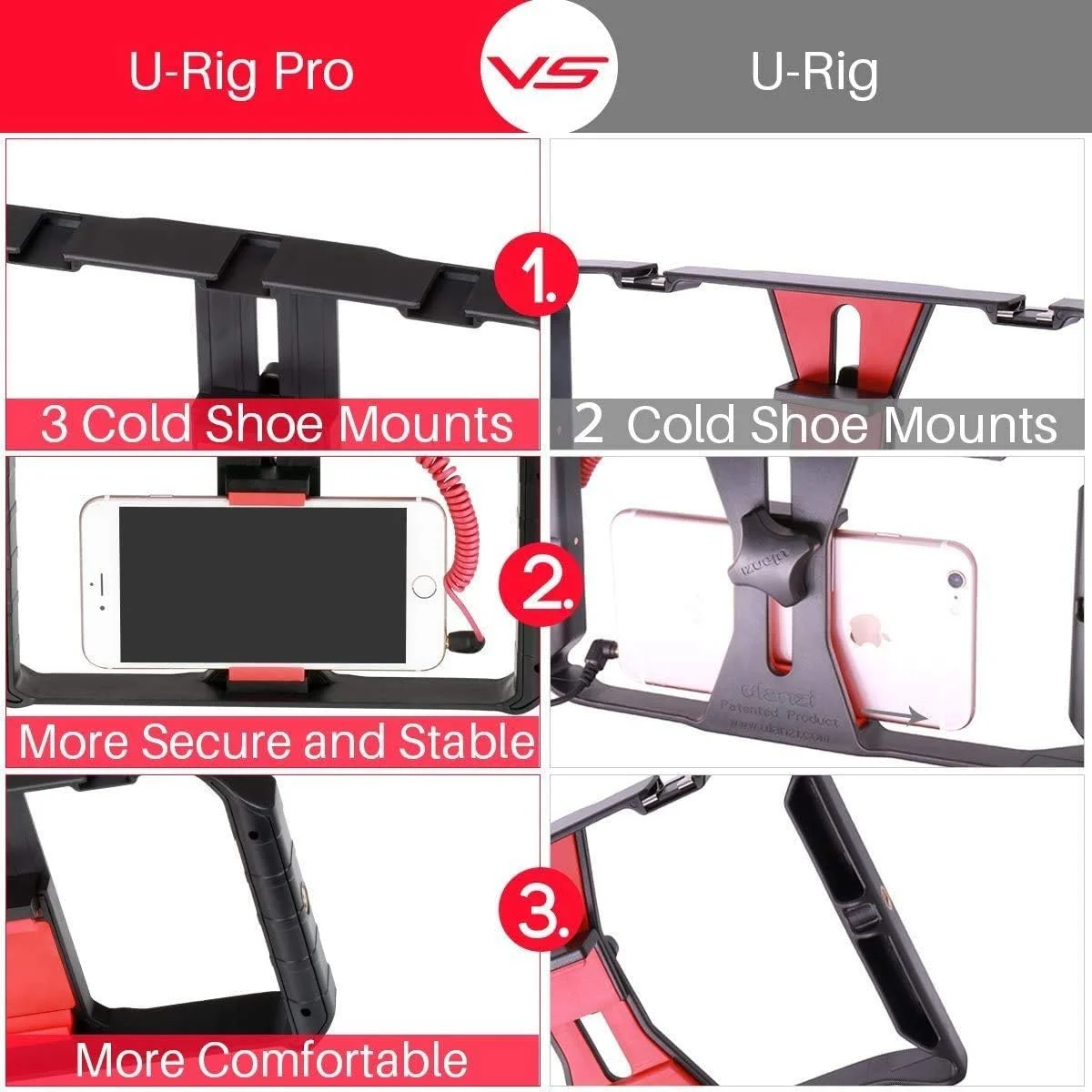 ULANZI U Rig Pro Smartphone Video Rig, iPhone Filmmaking Case, Phone Video Stabilizer Grip Tripod Mount for Videomaker Film-maker Videographer for iPhone X 8 Plus Sumsang ULANZI U Rig Pro Smartphone Video Rig, iPhone Filmmaking Case, Phone Video Stabilizer Grip Tripod Mount for Videomaker Film-maker Videographer for iPhone X 8 Plus Sumsang