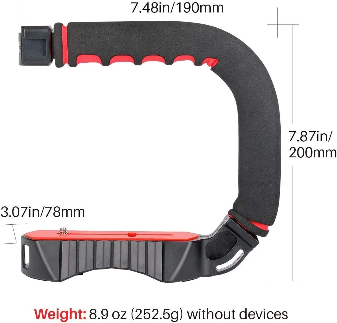 ULANZI U-Grip Pro Handheld Video Rig Steadicam with Triple Cold Shoe, Stabilizing Handle Grip Compatible for iPhone Xs 8 7plus GoPro 7 6 5 Canon NikonSony DSLR Cameras ULANZI U-Grip Pro Handheld Video Rig Steadicam with Triple Cold Shoe, Stabilizing Handle Grip Compatible for iPhone Xs 8 7plus GoPro 7 6 5 Canon NikonSony DSLR Cameras