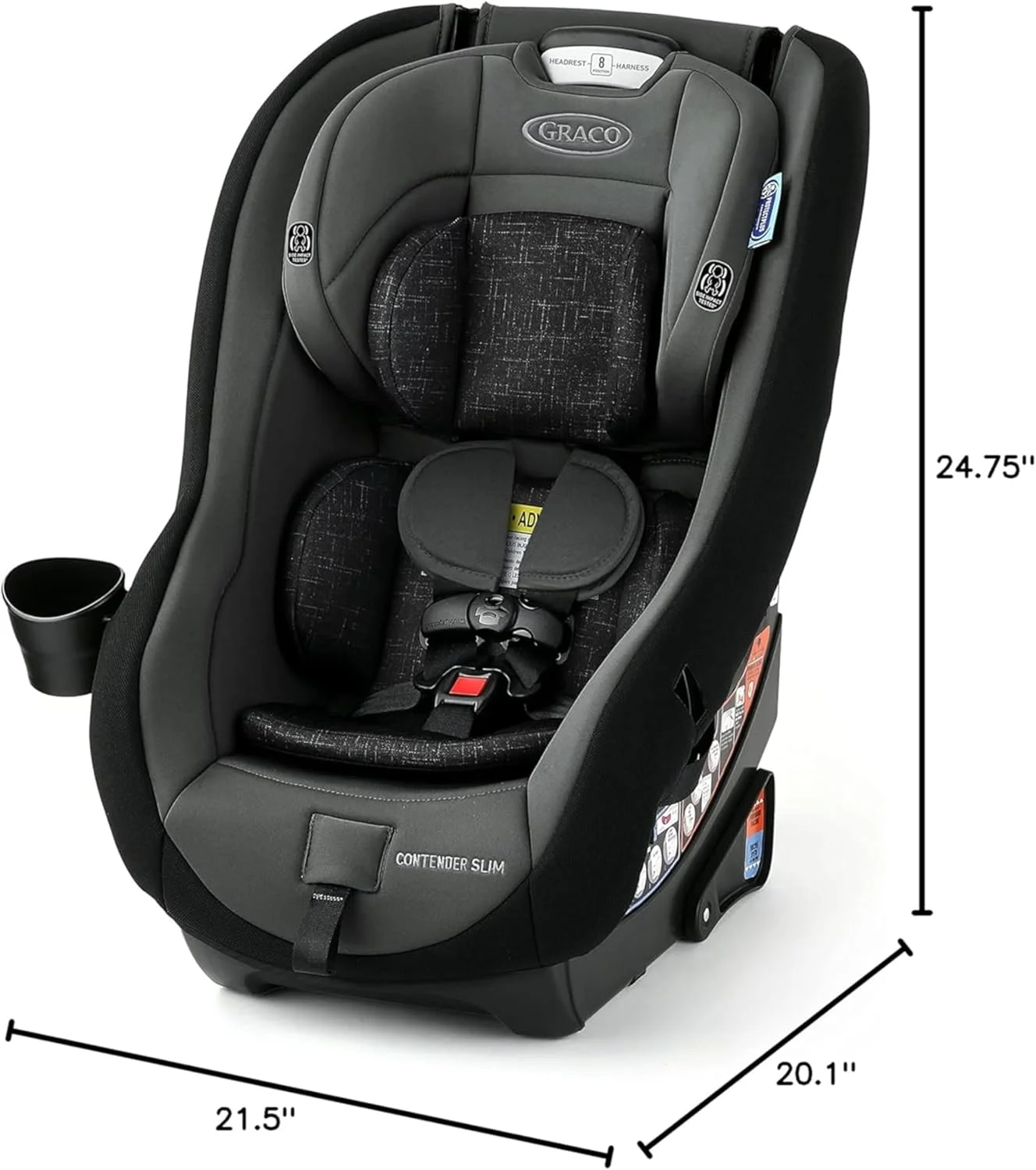 Graco Contender Slim Convertible Car Seat, West Point, Space-Saving Design, Lightweight and Compact Graco Contender Slim Convertible Car Seat, West Point, Space-Saving Design, Lightweight and Compact