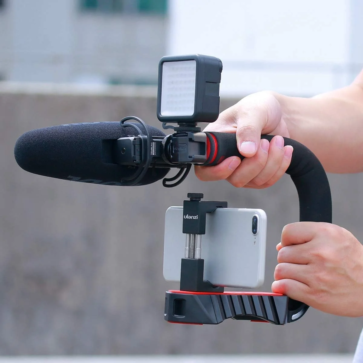 ULANZI U-Grip Pro Handheld Video Rig Steadicam with Triple Cold Shoe, Stabilizing Handle Grip Compatible for iPhone Xs 8 7plus GoPro 7 6 5 Canon NikonSony DSLR Cameras ULANZI U-Grip Pro Handheld Video Rig Steadicam with Triple Cold Shoe, Stabilizing Handle Grip Compatible for iPhone Xs 8 7plus GoPro 7 6 5 Canon NikonSony DSLR Cameras