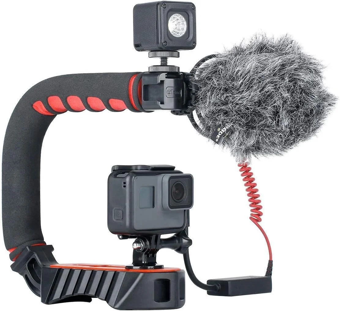 ULANZI U-Grip Pro Handheld Video Rig Steadicam with Triple Cold Shoe, Stabilizing Handle Grip Compatible for iPhone Xs 8 7plus GoPro 7 6 5 Canon NikonSony DSLR Cameras ULANZI U-Grip Pro Handheld Video Rig Steadicam with Triple Cold Shoe, Stabilizing Handle Grip Compatible for iPhone Xs 8 7plus GoPro 7 6 5 Canon NikonSony DSLR Cameras