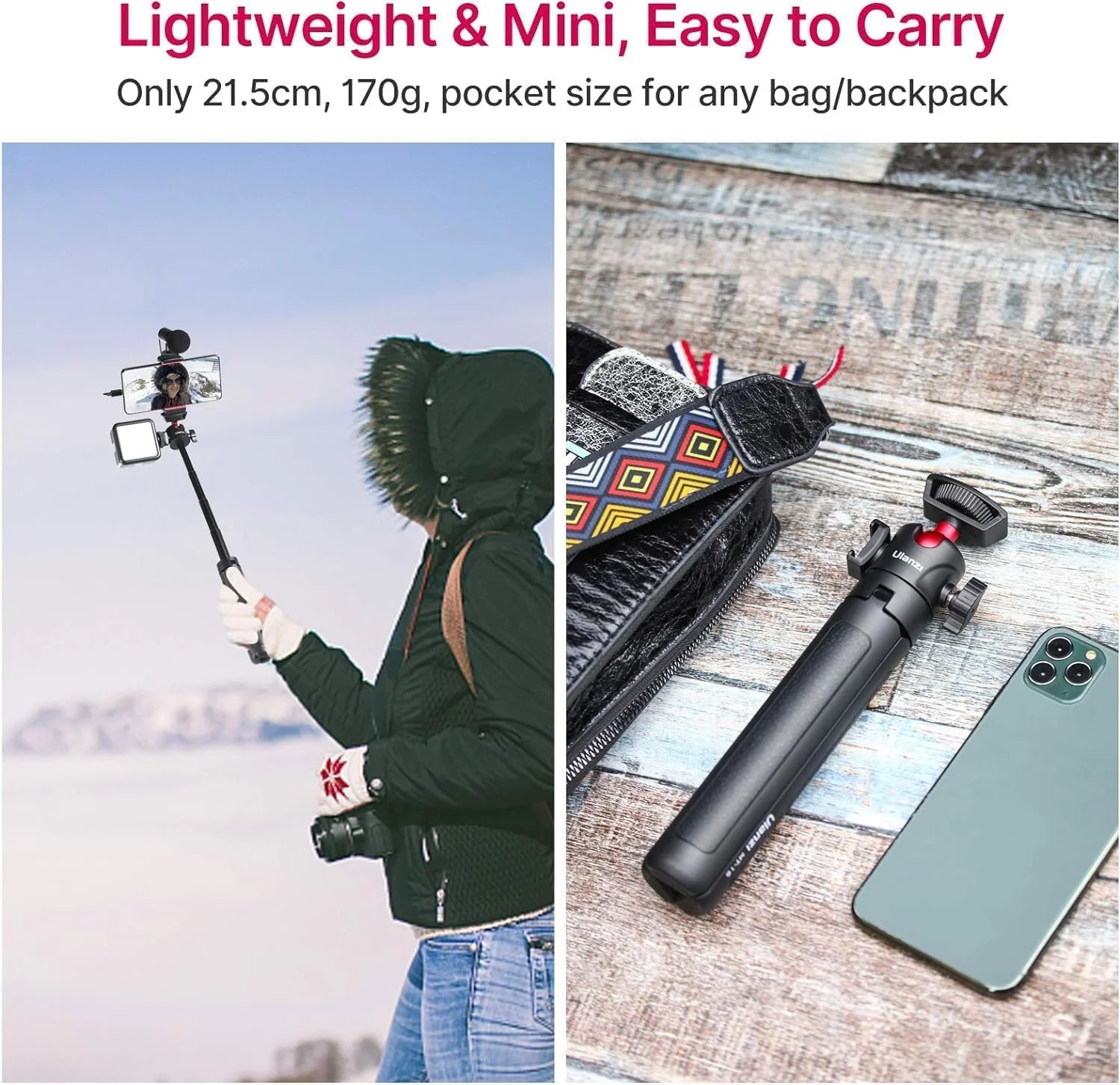 MT-16 Extendable Phone Camera Tripod, 4 Levels Adjustment 360° Ball Head Cold Shoe Lightweight Portable Vlog Travel Selfie Stick Handle Grip Desktop Webcam Tripod MT-16 Extendable Phone Camera Tripod, 4 Levels Adjustment 360° Ball Head Cold Shoe Lightweight Portable Vlog Travel Selfie Stick Handle Grip Desktop Webcam Tripod