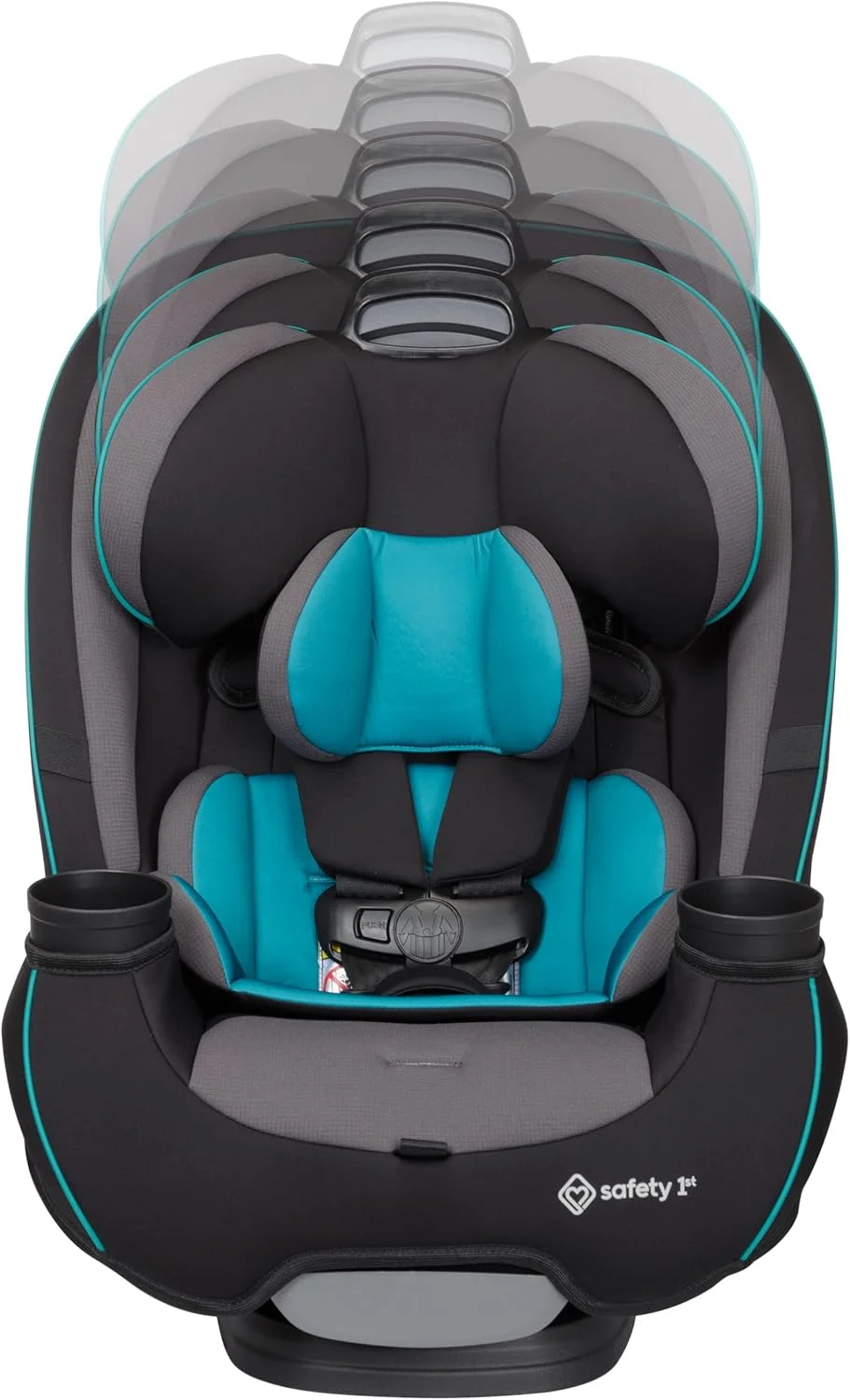 صندلی خودرو کودک Safety 1st Grow and Go مدل All-in-One Slim Convertible، مناسب برای حالت رو به عقب، 2.2 تا 18 کیلوگرم، حالت رو به جلو (13.6 تا 29.5 کیلوگرم)، صندلی تقویت کننده پشتی بلند 18 تا 45 کیلوگرم، Green Gables