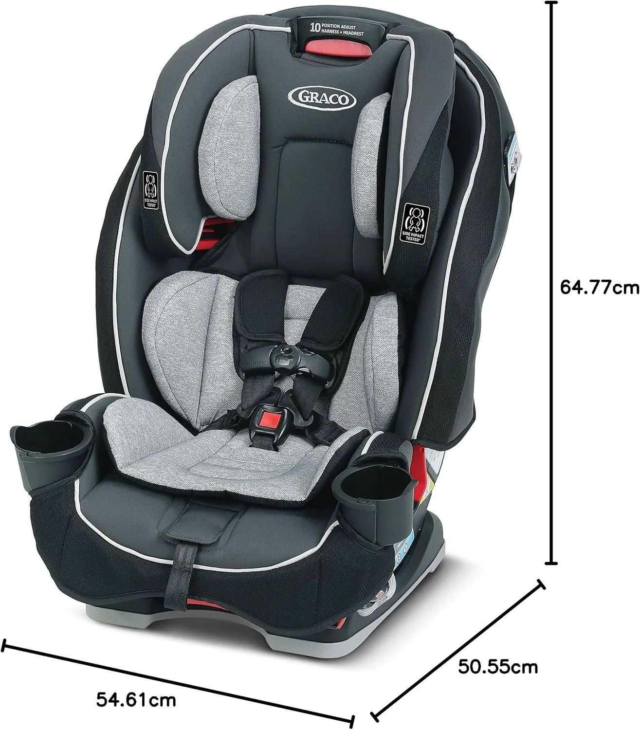 صندلی خودرو گراکو اسلیم فیت 3 در 1 - طراحی باریک و راحت، صرفه جویی در فضا در صندلی عقب خودروی شما، دارسی، سایز واحد