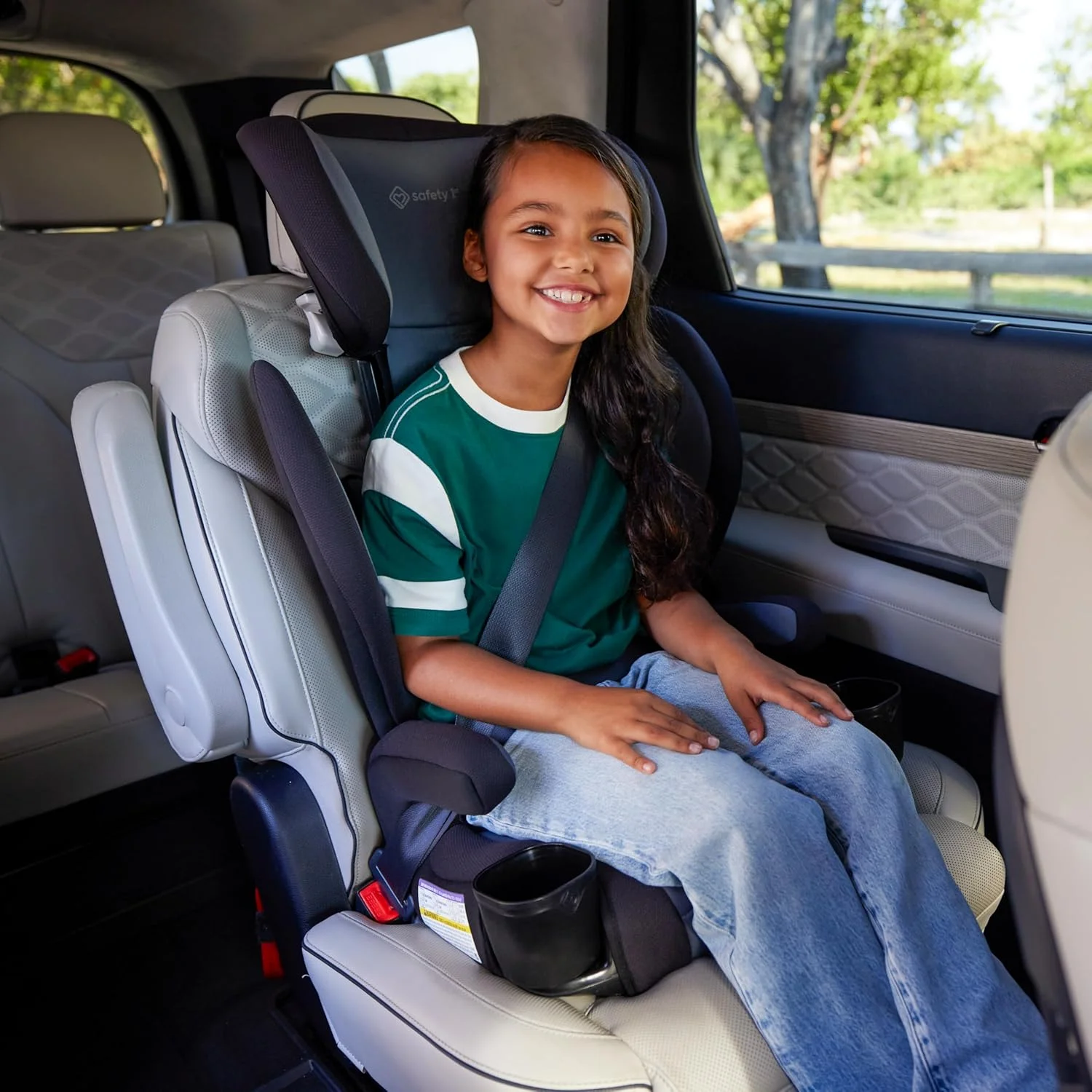 Safety 1st Grow and Go 2-in-1 Booster Car Seat with ComfortWings, Converts High-Back to Backless, 19" Wide, Fits 3 Across, Lightweight, Foldable, Easy-Clean, Cup Holders, 40-100 lbs, Beach Wave Safety 1st Grow and Go 2-in-1 Booster Car Seat with ComfortWings, Converts High-Back to Backless, 19" Wide, Fits 3 Across, Lightweight, Foldable, Easy-Clean, Cup Holders, 40-100 lbs, Beach Wave