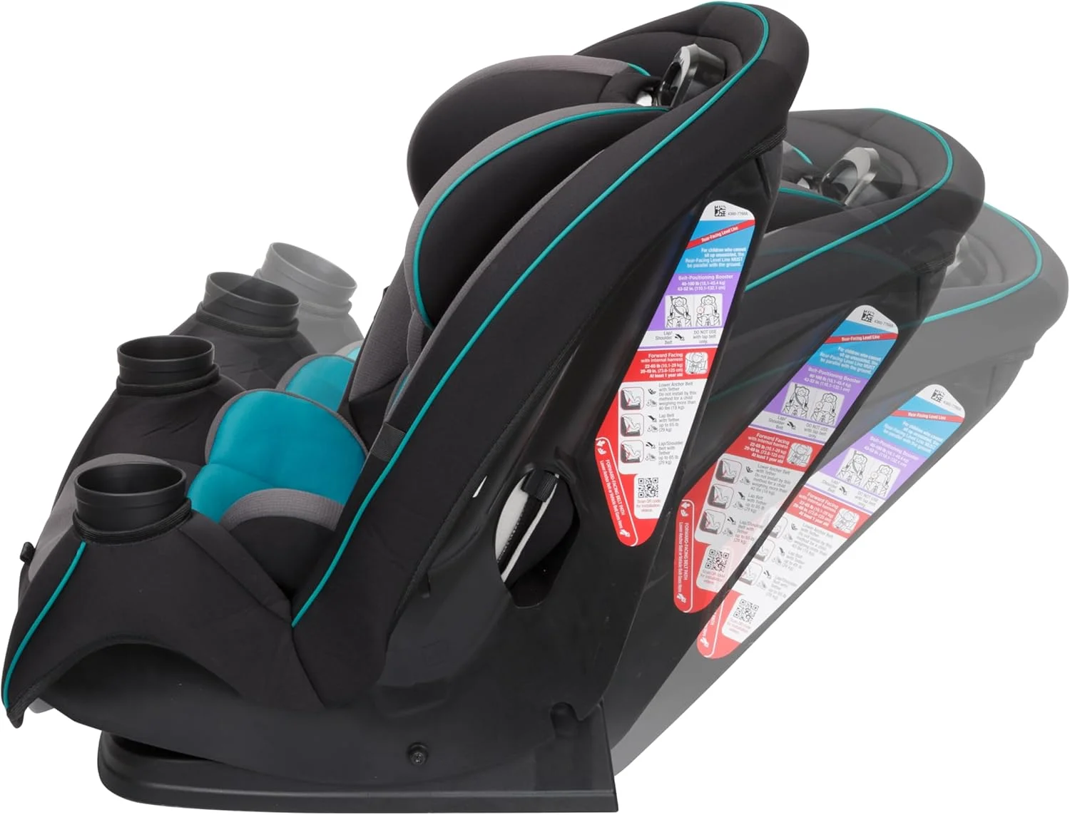 صندلی خودرو کودک Safety 1st Grow and Go مدل All-in-One Slim Convertible، مناسب برای حالت رو به عقب، 2.2 تا 18 کیلوگرم، حالت رو به جلو (13.6 تا 29.5 کیلوگرم)، صندلی تقویت کننده پشتی بلند 18 تا 45 کیلوگرم، Green Gables