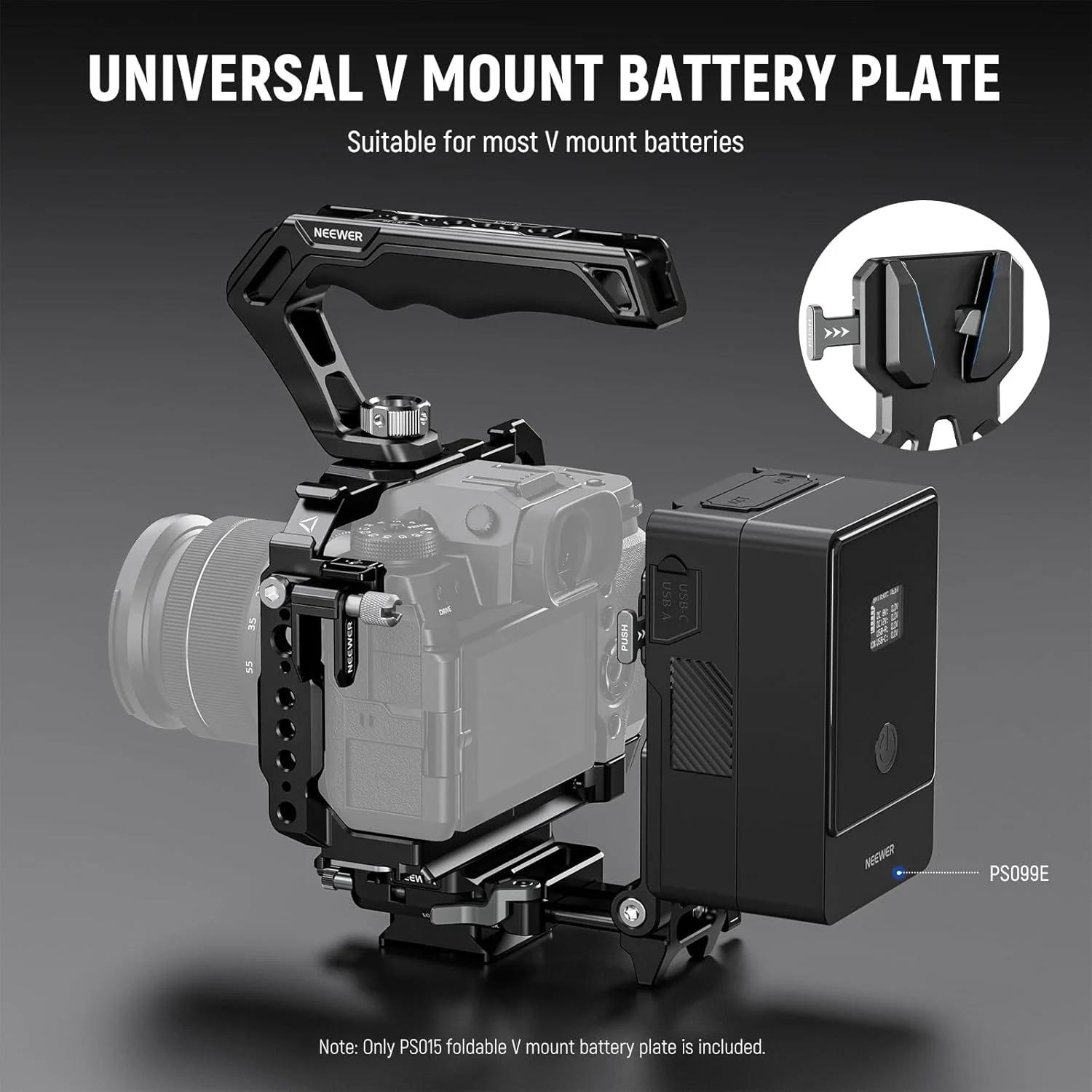 صفحه باتری تاشو V-Mount نیور با صفحه پایه دوربین Arca Type برای گیمبال و سه پایه RS4 RS3، ریگ ویدیویی دوربین DSLR سبک وزن سازگار با باتری و قفس V Lock اسمال ریگ، PS015 - تصویر 2 صفحه باتری تاشو V-Mount نیور با صفحه پایه دوربین Arca Type برای گیمبال و سه پایه RS4 RS3، ریگ ویدیویی دوربین DSLR سبک وزن سازگار با باتری و قفس V Lock اسمال ریگ، PS015 - تصویر 2
