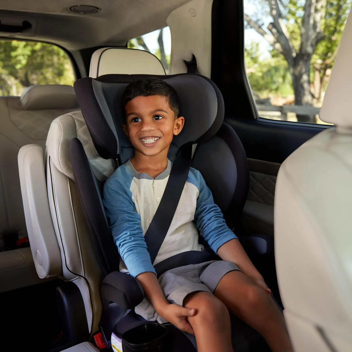 Safety 1st Grow and Go 2-in-1 Booster Car Seat with ComfortWings, Converts High-Back to Backless, 19" Wide, Fits 3 Across, Lightweight, Foldable, Easy-Clean, Cup Holders, 40-100 lbs, Beach Wave Safety 1st Grow and Go 2-in-1 Booster Car Seat with ComfortWings, Converts High-Back to Backless, 19" Wide, Fits 3 Across, Lightweight, Foldable, Easy-Clean, Cup Holders, 40-100 lbs, Beach Wave