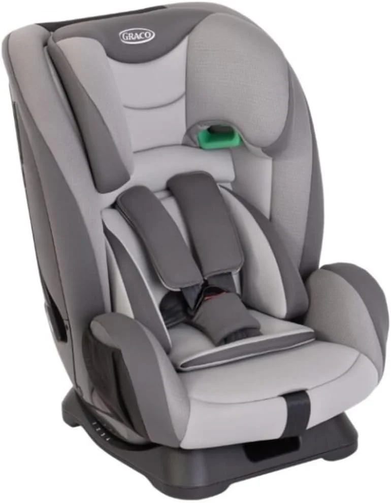 صندلی خودرو کودک گراکو FlexiGrow R129 با کمربند ایمنی (76-145 سانتی متر - 15 ماهگی تا حدود 12 سالگی). حالت کمربند ایمنی از 15 ماهگی تا حدود 4 سالگی (76-105 سانتی متر)، حالت پشتی بلند از حدود 3.5 تا 12 سالگی (105-145 سانتی متر)، کوارتز