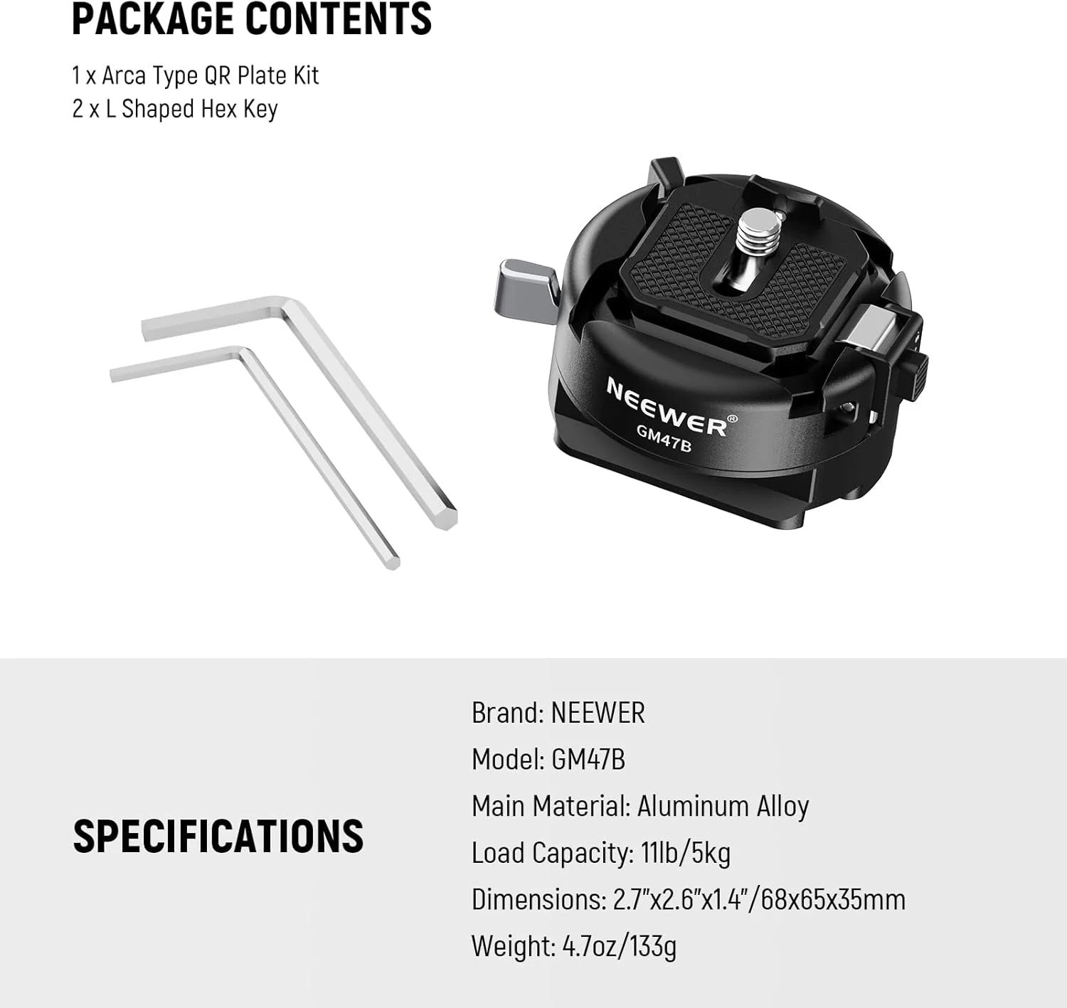 NEEWER GM47B Quick Release Plate Kit, Anti Twist Auto Lock Square QR Camera Tripod Mount Adapter & Clamp Base Compatible with Arca Swiss DJI Ronin RS 4 Pro RS 3 RS 2 Peak Design Capture V3 Camera Clip NEEWER GM47B Quick Release Plate Kit, Anti Twist Auto Lock Square QR Camera Tripod Mount Adapter & Clamp Base Compatible with Arca Swiss DJI Ronin RS 4 Pro RS 3 RS 2 Peak Design Capture V3 Camera Clip