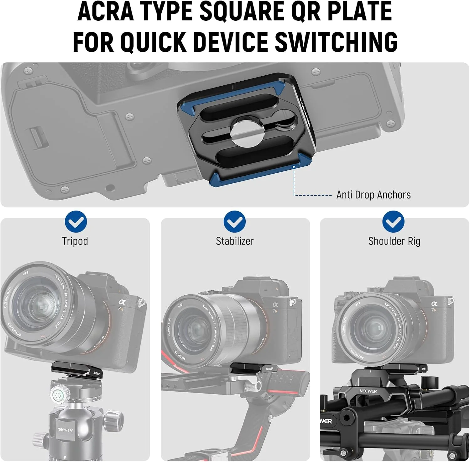 پایه شانهای فیلمبرداری NEEWER مدل SR007 با قابلیت نصب سریع دوربین DSLR و فیلمبرداری Arca، دستههای دوتایی، میلههای 15 میلیمتری (40 سانتیمتری)، تثبیتکننده فیلمبرداری سازگار با SmallRig Follow Focus پایه شانهای فیلمبرداری NEEWER مدل SR007 با قابلیت نصب سریع دوربین DSLR و فیلمبرداری Arca، دستههای دوتایی، میلههای 15 میلیمتری (40 سانتیمتری)، تثبیتکننده فیلمبرداری سازگار با SmallRig Follow Focus