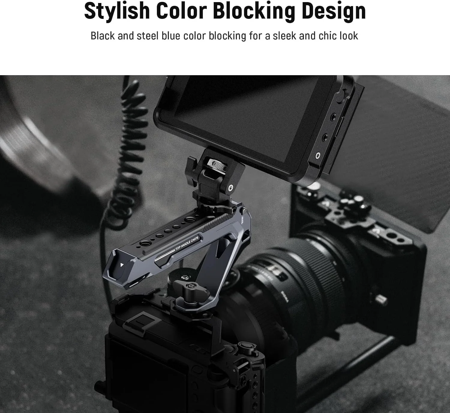 NEEWER All Metal Stylish Camera Top Handle with 3/8" Screw and Locating Pins, 1/4" &3/8" Threads, Cold Shoes, Anti Off Lock, Compatible with SmallRig Camera Cage Video Rig Stabilizer, CA078 NEEWER All Metal Stylish Camera Top Handle with 3/8" Screw and Locating Pins, 1/4" &3/8" Threads, Cold Shoes, Anti Off Lock, Compatible with SmallRig Camera Cage Video Rig Stabilizer, CA078
