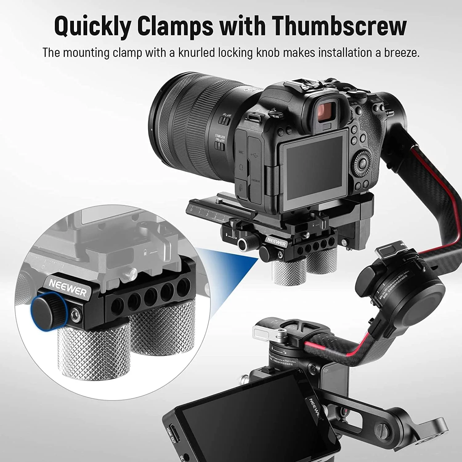 کیت وزنه تعادل و گیره گیمبال NEEWER، سازگار با DJI Ronin RS3 Pro/RS3/RS2/RSC2/ZHIYUN Crane 2S/3S/Weebill S/Moza Air 2/AirCross 2 برای متعادل سازی لنزهای بلند (GA001) کیت وزنه تعادل و گیره گیمبال NEEWER، سازگار با DJI Ronin RS3 Pro/RS3/RS2/RSC2/ZHIYUN Crane 2S/3S/Weebill S/Moza Air 2/AirCross 2 برای متعادل سازی لنزهای بلند (GA001)