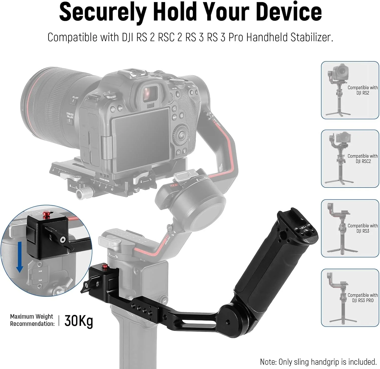 دسته اسلینگ قابل تنظیم نیوئر سازگار با گیمبالهای DJI Ronin RS4 RS3 Mini RS 3 Pro RS 2 RSC 2 برای تصویربرداری از زاویه پایین، حداکثر تحمل وزن 6 کیلوگرم، مدل ST49 دسته اسلینگ قابل تنظیم نیوئر سازگار با گیمبالهای DJI Ronin RS4 RS3 Mini RS 3 Pro RS 2 RSC 2 برای تصویربرداری از زاویه پایین، حداکثر تحمل وزن 6 کیلوگرم، مدل ST49