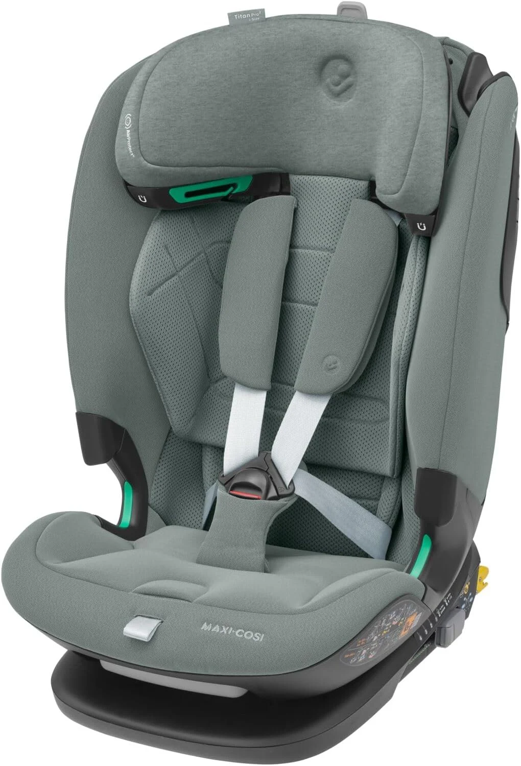 صندلی خودرو کودک Maxi-Cosi Titan Pro i-Size، محافظت جانبی G-CELL، کنترل دمای ClimaFlow، بالشتک های ایمنی AirProtect، 15 ماه تا 12 سال، خاکستری اصیل