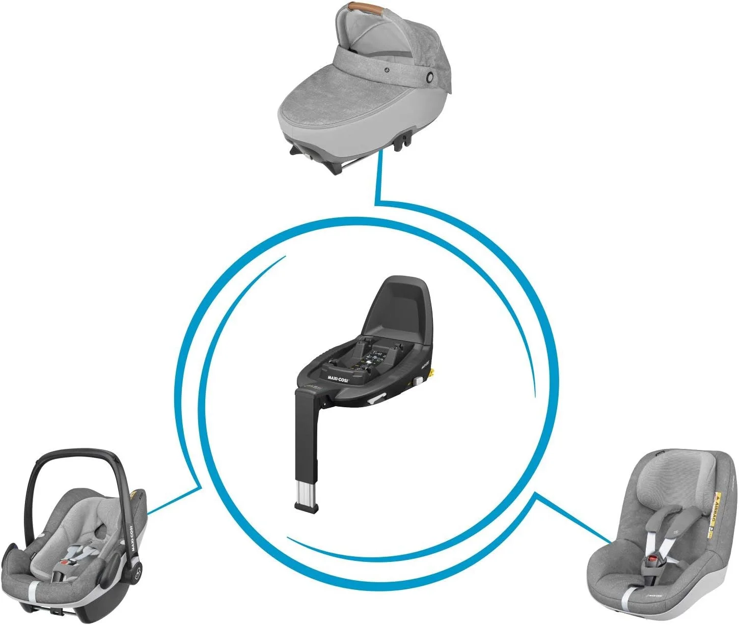 پایه صندلی خودرو Maxi-Cosi FamilyFix3، با قفل پایه، قفل کمربند، صفحه تنظیم، فناوری پیشرفته Latch، از 0 تا 4 سال، مشکی