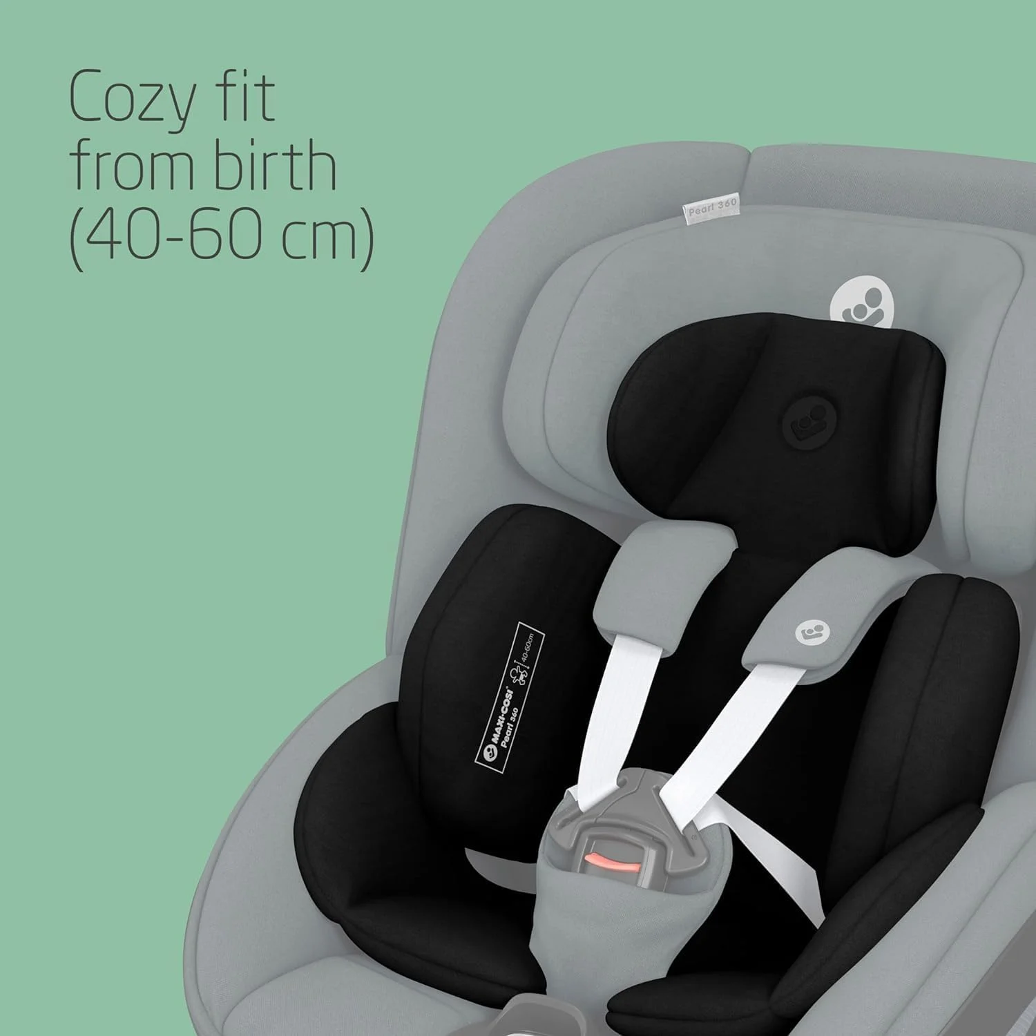 بالشتک نوزادی Maxi-Cosi Pearl 360، طراحی شده برای صندلی خودرو چرخشی Pearl 360، 0-3 ماه، مشکی اصیل بالشتک نوزادی Maxi-Cosi Pearl 360، طراحی شده برای صندلی خودرو چرخشی Pearl 360، 0-3 ماه، مشکی اصیل