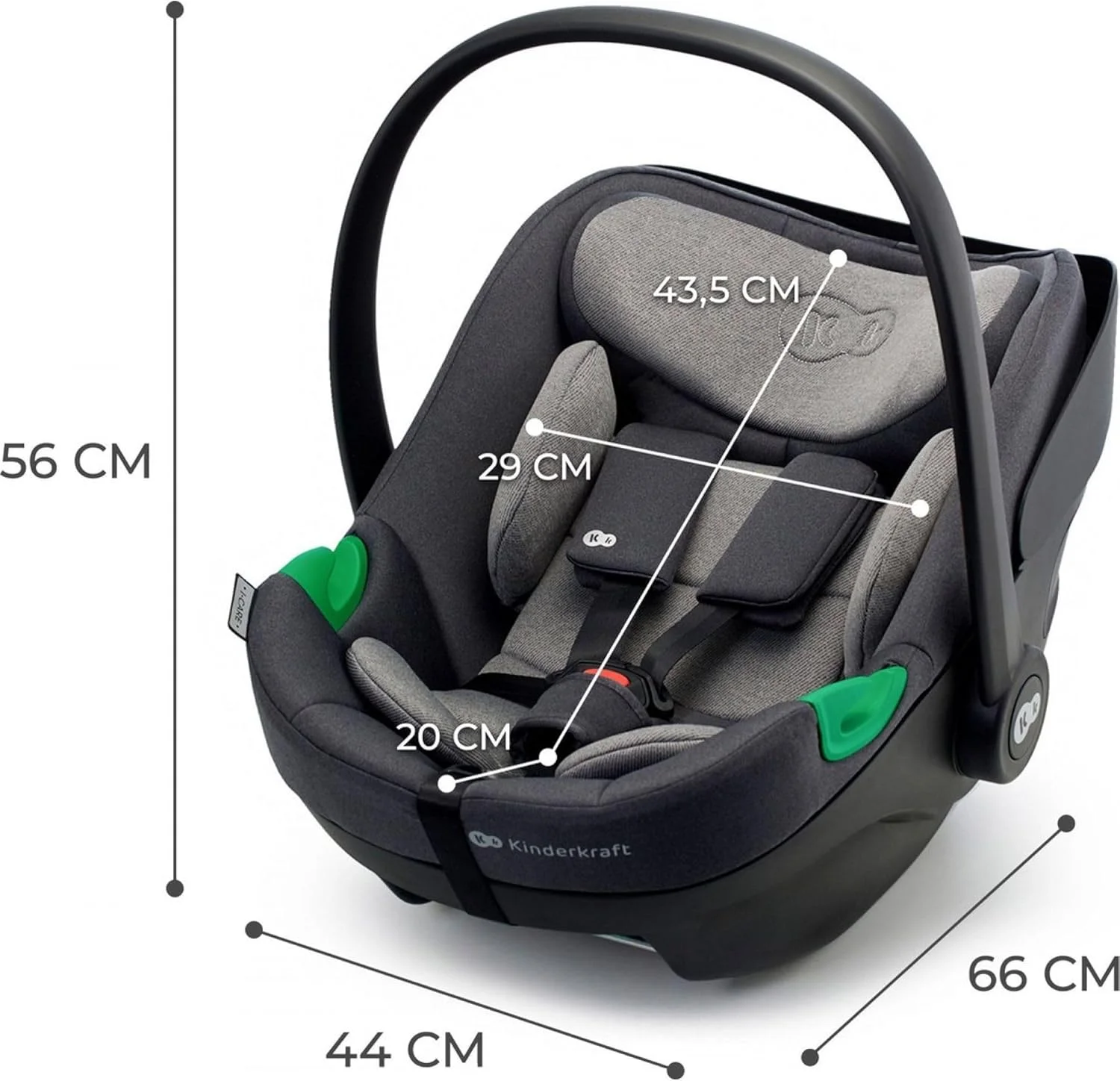صندلی ماشین کودک آی-سایز Kinderkraft مدل I-Care - خاکستری خنک