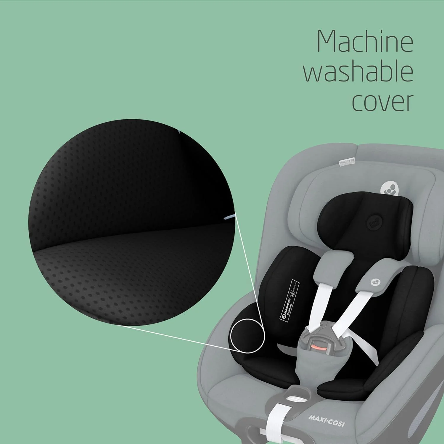 بالشتک نوزادی Maxi-Cosi Pearl 360، طراحی شده برای صندلی خودرو چرخشی Pearl 360، 0-3 ماه، مشکی اصیل بالشتک نوزادی Maxi-Cosi Pearl 360، طراحی شده برای صندلی خودرو چرخشی Pearl 360، 0-3 ماه، مشکی اصیل