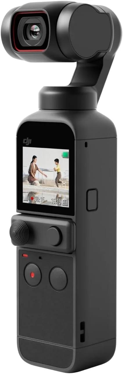 DJI Pocket 2 - لرزشگیر گیمبال 3 محوره دستی با دوربین 4K، CMOS 1/1.7 اینچی، عکس 64 مگاپیکسلی، اندازه جیبی، ActiveTrack 3.0، جلوه های Glamour، Vlog ویدیویی YouTube TikTok، برای اندروید و آیفون، مشکی