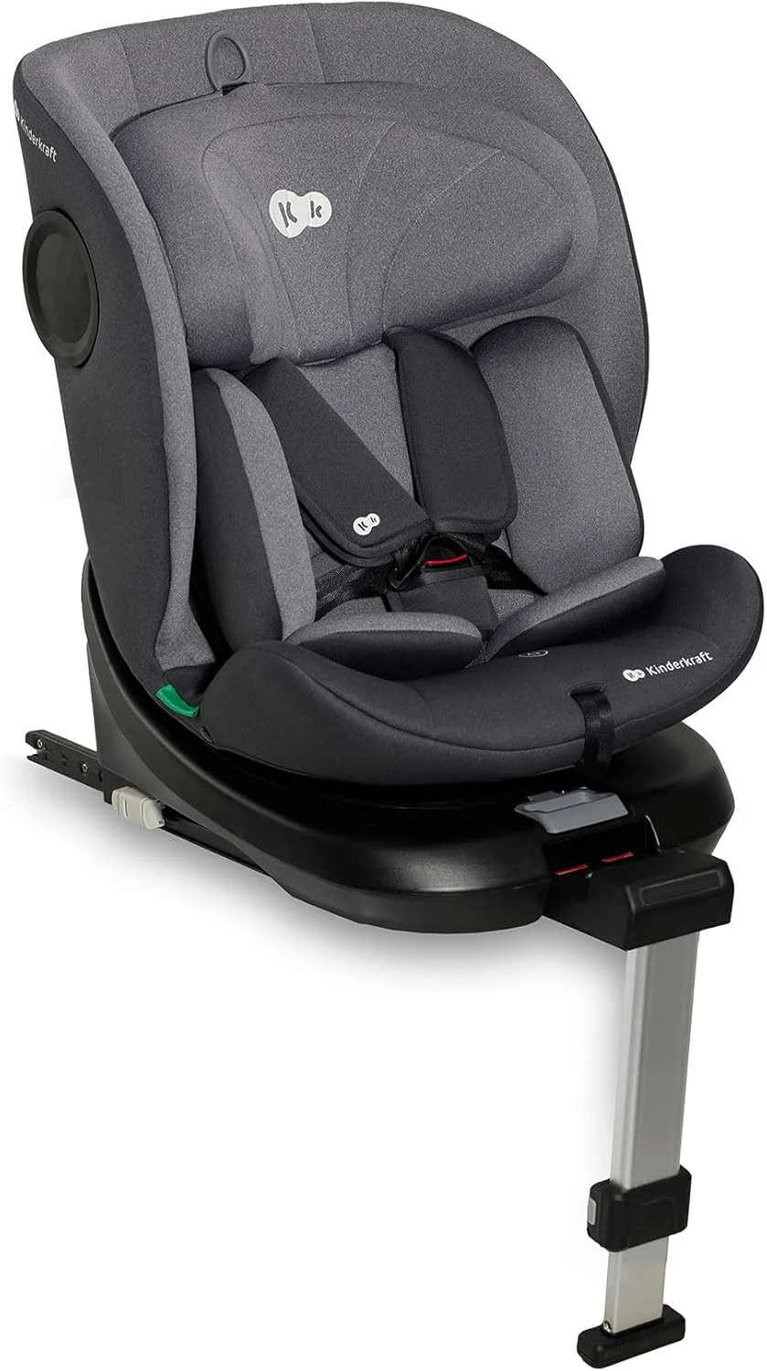 صندلی خودرو چرخشی 360 درجه Kinderkraft I-360 i-Size - از بدو تولد تا 12 سال - 0-36 کیلوگرم (40-150 سانتی متر) با ISOFIX - مشکی