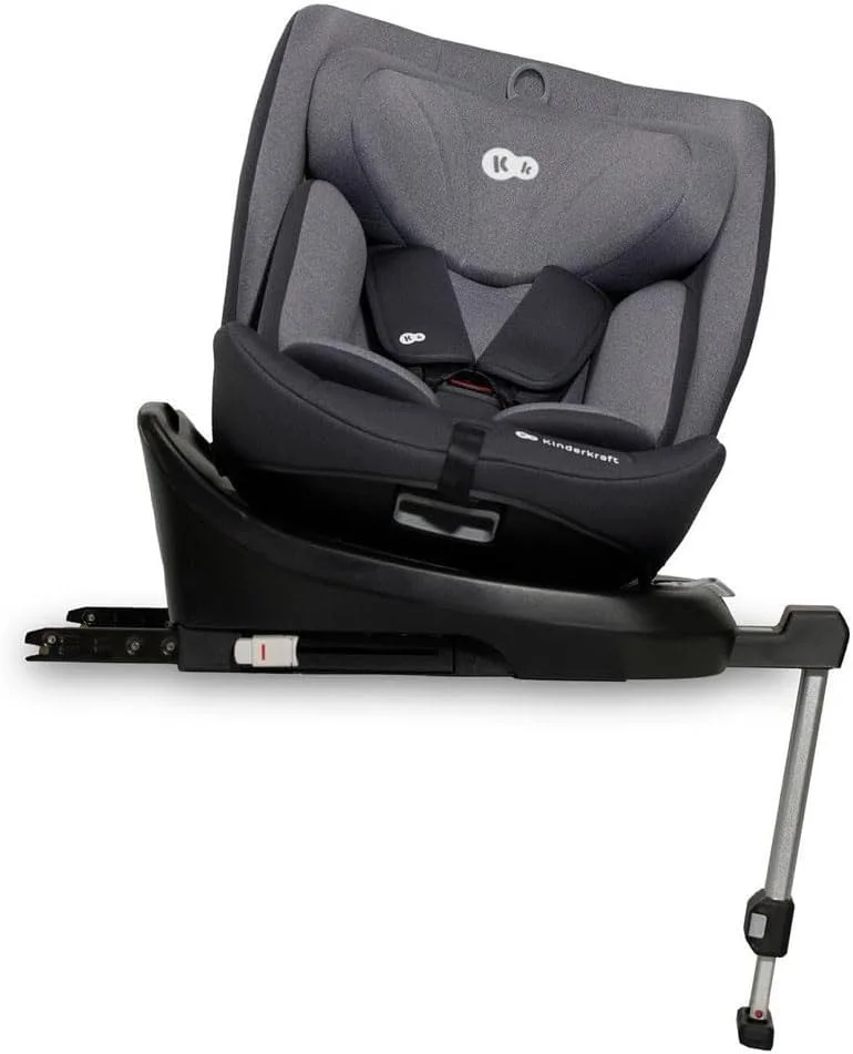 صندلی خودرو کودک چرخشی 360 درجه Kinderkraft I-360 i-Size - از بدو تولد تا 12 سال - 0-36 کیلوگرم (40-150 سانتی متر) با ISOFIX - خاکستری