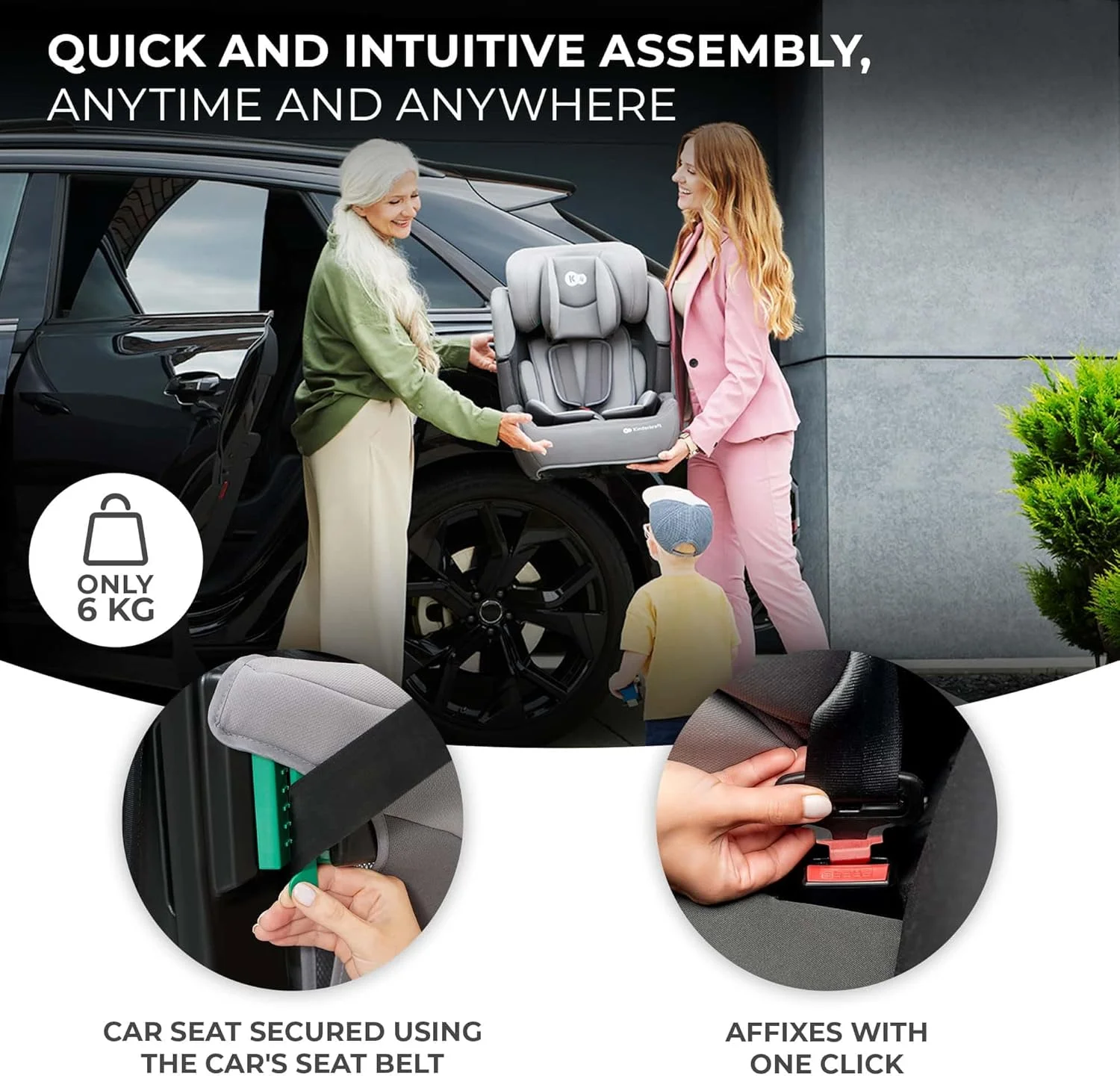 صندلی خودرو کودک Kinderkraft مدل Comfort UP، صندلی تقویت کننده I-Size، با کمربند ایمنی 5 نقطه ای، دارای پشتی سر قابل تنظیم، برای کودکان نوپا، نوزاد، گروه 1/2/3، 9-36 کیلوگرم، تا 12 سال، مشکی صندلی خودرو کودک Kinderkraft مدل Comfort UP، صندلی تقویت کننده I-Size، با کمربند ایمنی 5 نقطه ای، دارای پشتی سر قابل تنظیم، برای کودکان نوپا، نوزاد، گروه 1/2/3، 9-36 کیلوگرم، تا 12 سال، مشکی