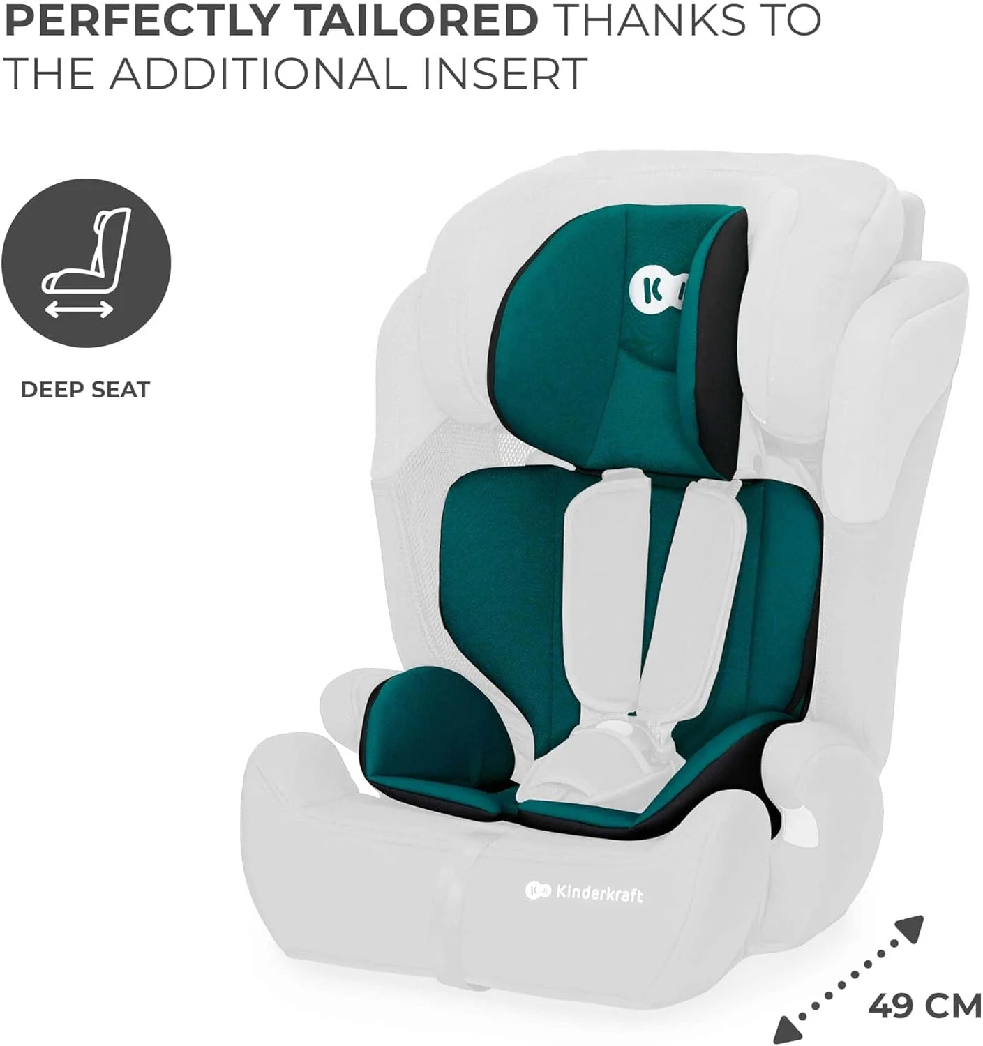 صندلی خودرو کودک Kinderkraft Comfort UP، صندلی تقویتی I-Size، با کمربند ایمنی 5 نقطه ای، پشتی سر قابل تنظیم، برای کودکان نوپا، نوزاد، گروه 1/2/3، 9-36 کیلوگرم، تا 12 سال، سبز