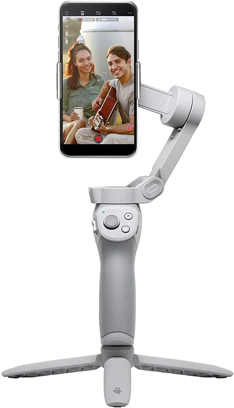 DJI OM 4 - لرزشگیر گیمبال 3 محوره تلفن هوشمند با سه پایه گریپ، مناسب برای ویدیوهای زنده یوتیوب و ولاگ برای آیفون و اندروید
