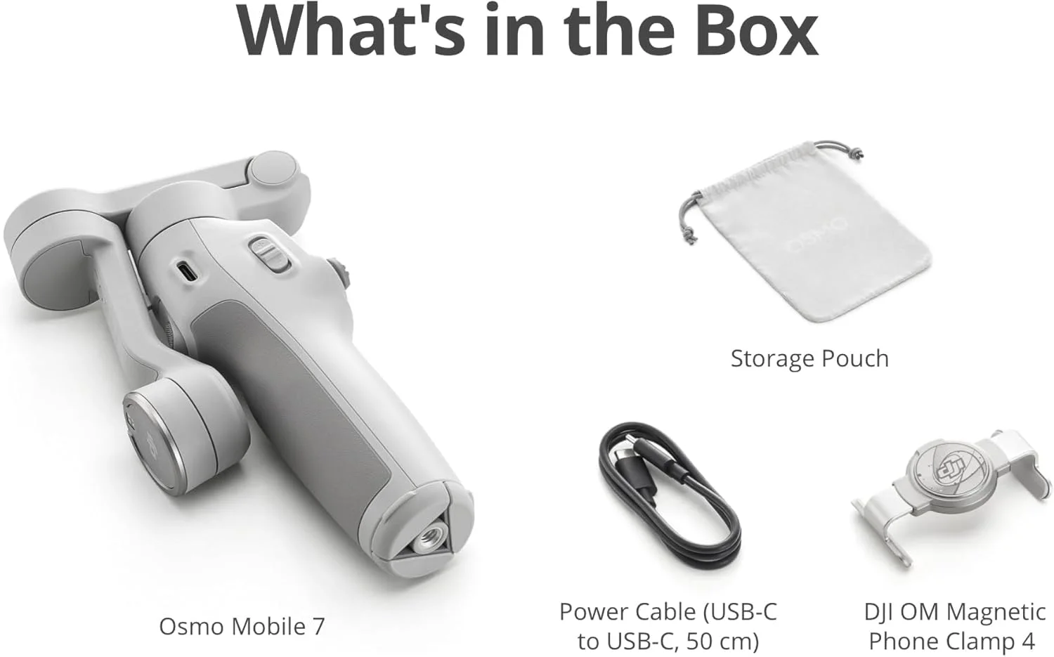 DJI Osmo Mobile 7 گیمبال استابلایزر برای آیفون، اندروید، سه پایه داخلی، گریپ راحت، گیمبال تلفن 3 محوره، ActiveTrack 7.0، ویرایش OneTap، شارژ تلفن، نسخه امارات